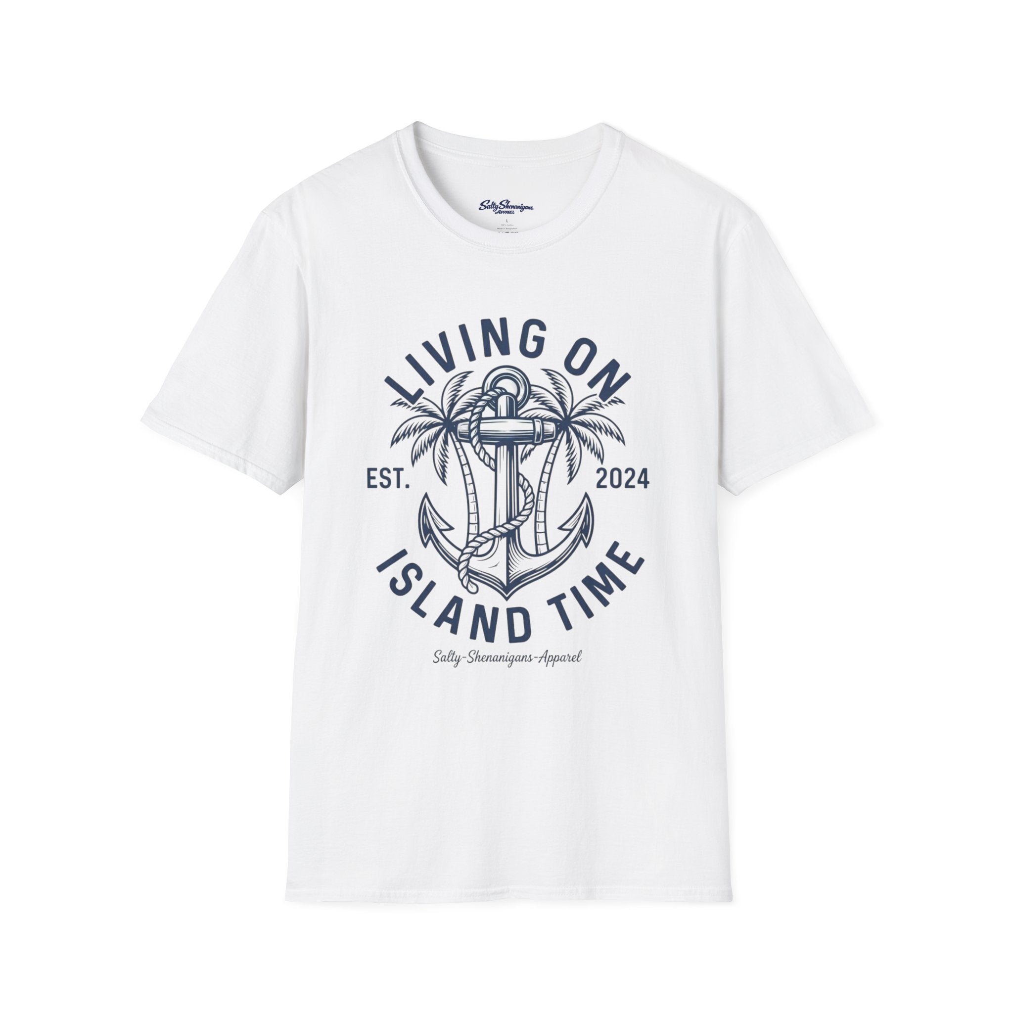 Salty Shenanigans Apparel Living On Island Time T-Shirt Printify
