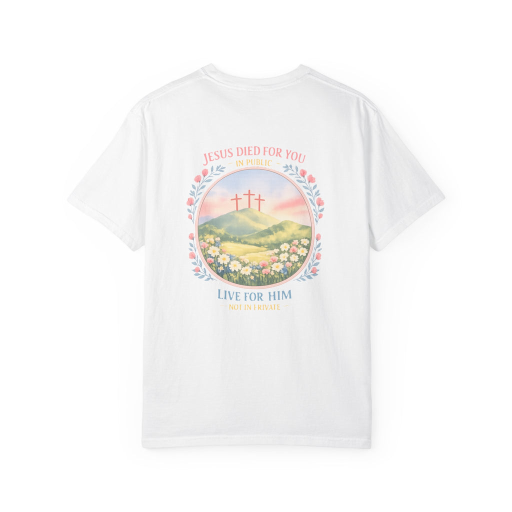Clothed In Christ -Christian T-Shirt — "Jesus Died For You, Live For Him" Graphic Tee Printify
