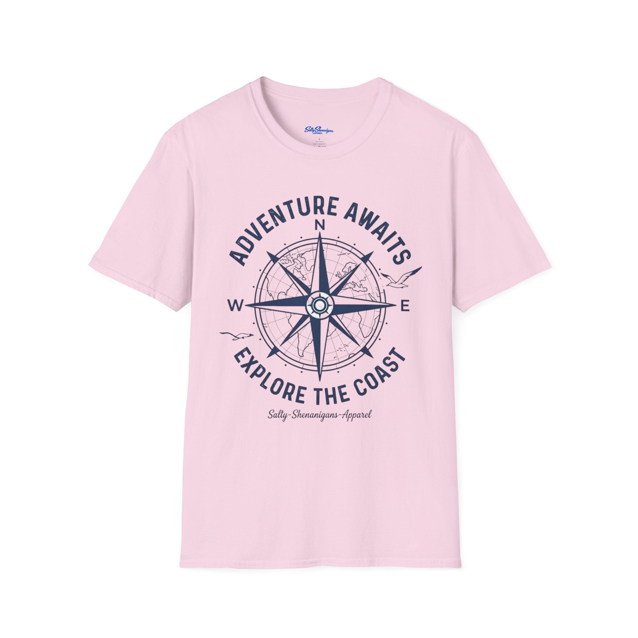 Salty Shenanigans Apparel Adventure Awaits T-Shirt Printify