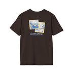 Coastal Getaway T-Shirt — Vintage Stamp Beach Tee Printify