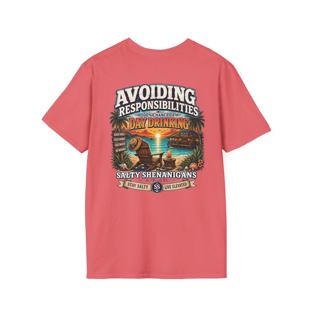 Avoiding Responsibilities Coastal Lifestyle Graphic Tee Printify