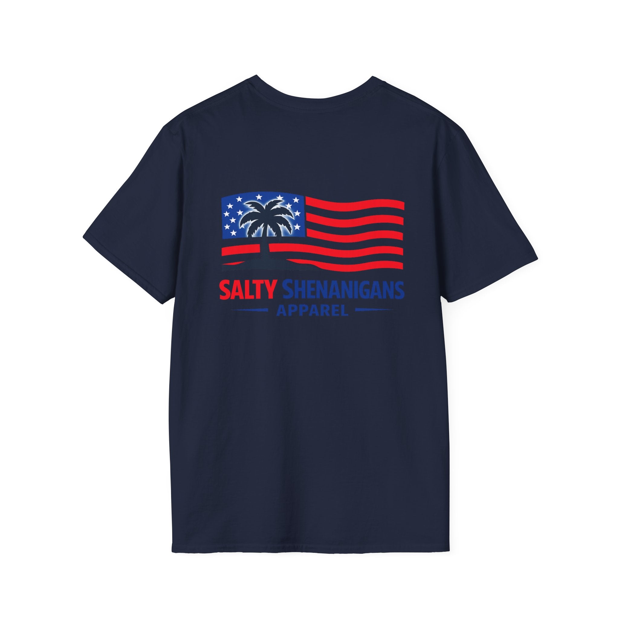 Salty Shenanigans Apparel USA Flag Palm T-Shirt Printify