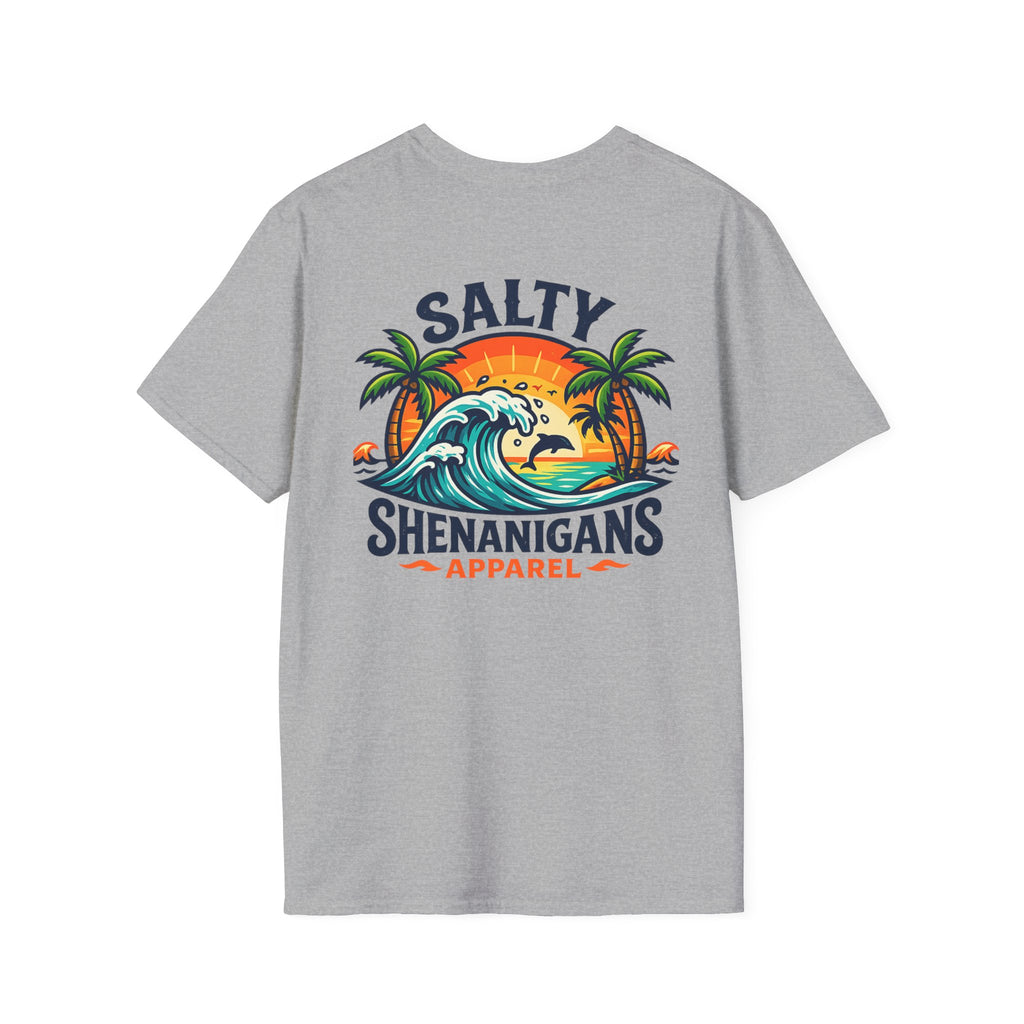 Salty Shenanigans Apparel Beach T-Shirt Printify