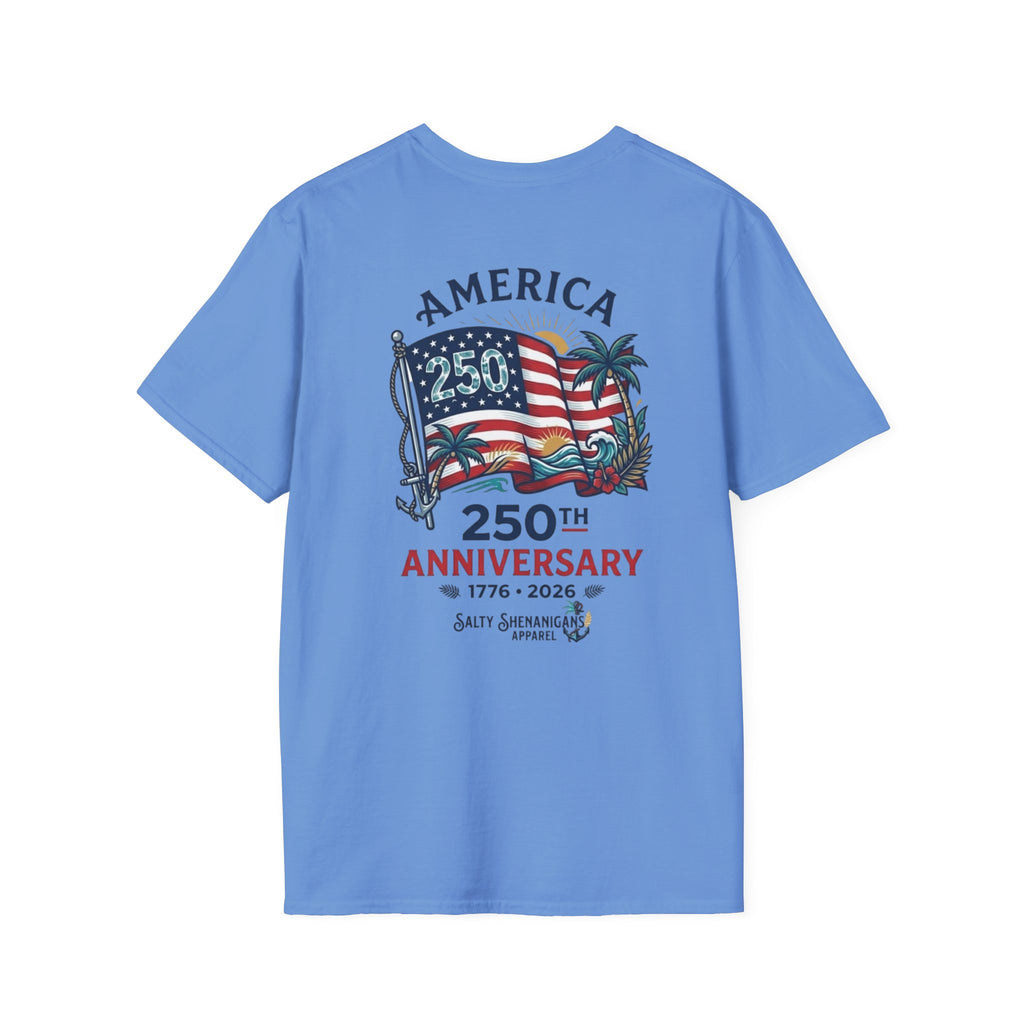 Salty Shenanigans Apparel America 250 Palm Color T-Shirt Printify