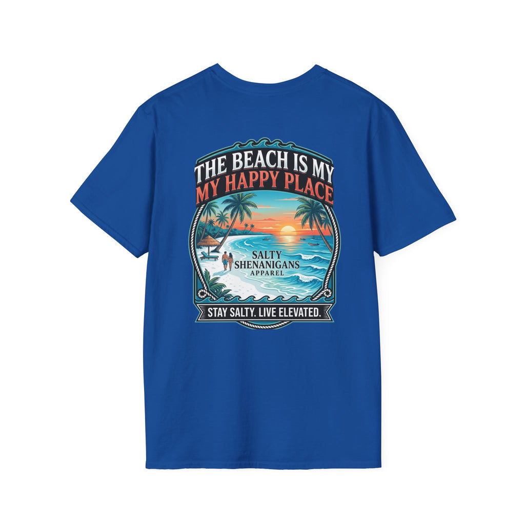 The Beach Is My Happy Place T-Shirt | Premium Coastal Graphic Tee Printify