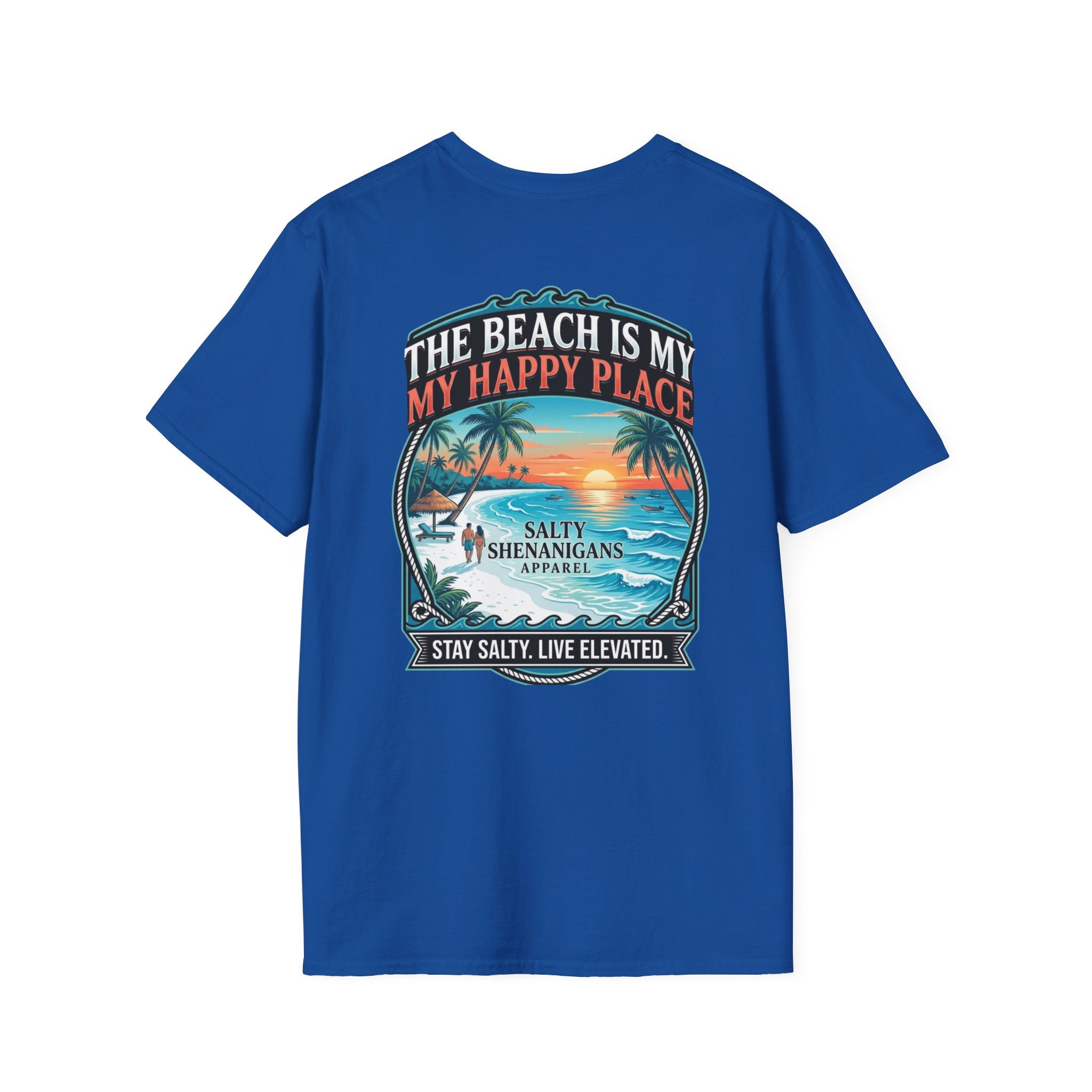 The Beach Is My Happy Place T-Shirt | Premium Coastal Graphic Tee Printify