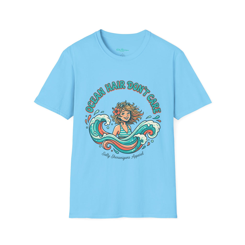 Ocean Hair Don't Care Salty Shenanigans Apparel  T-Shirt Printify