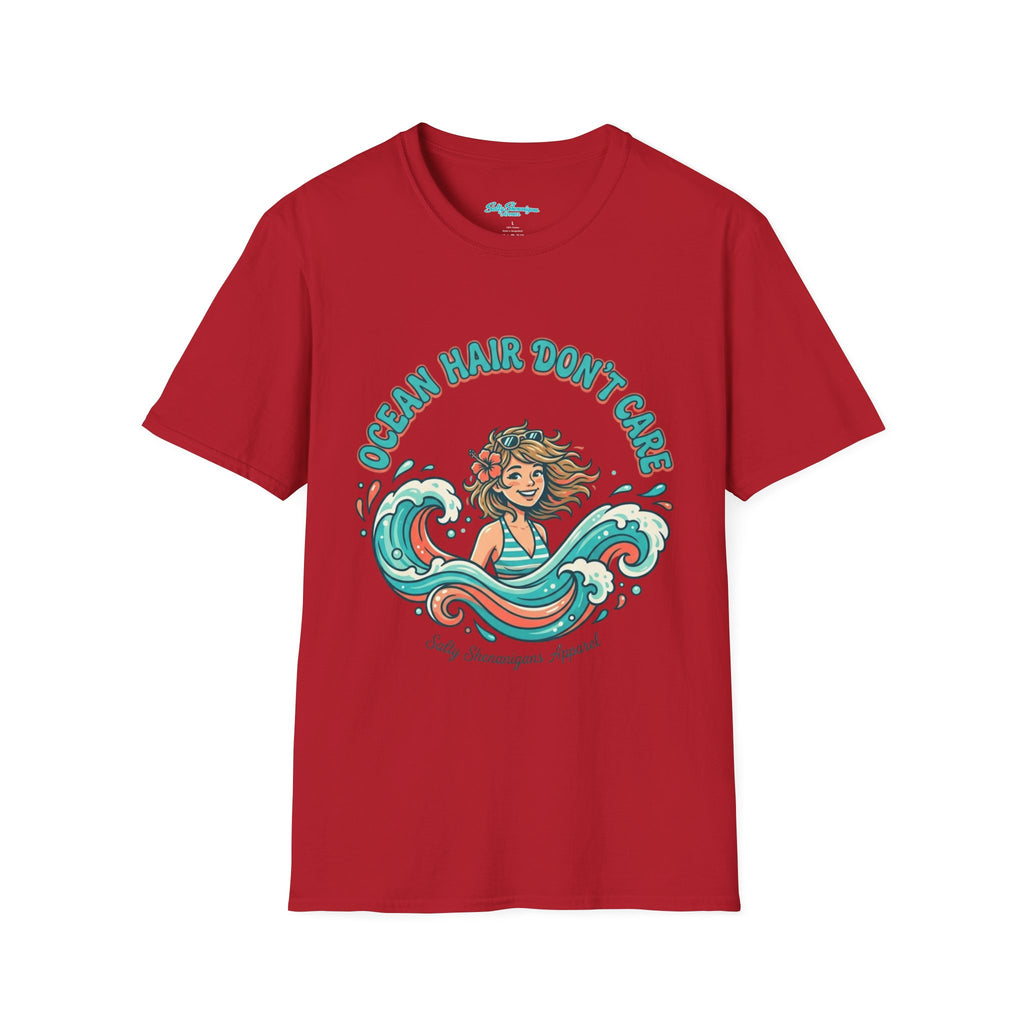 Ocean Hair Don't Care Salty Shenanigans Apparel  T-Shirt Printify
