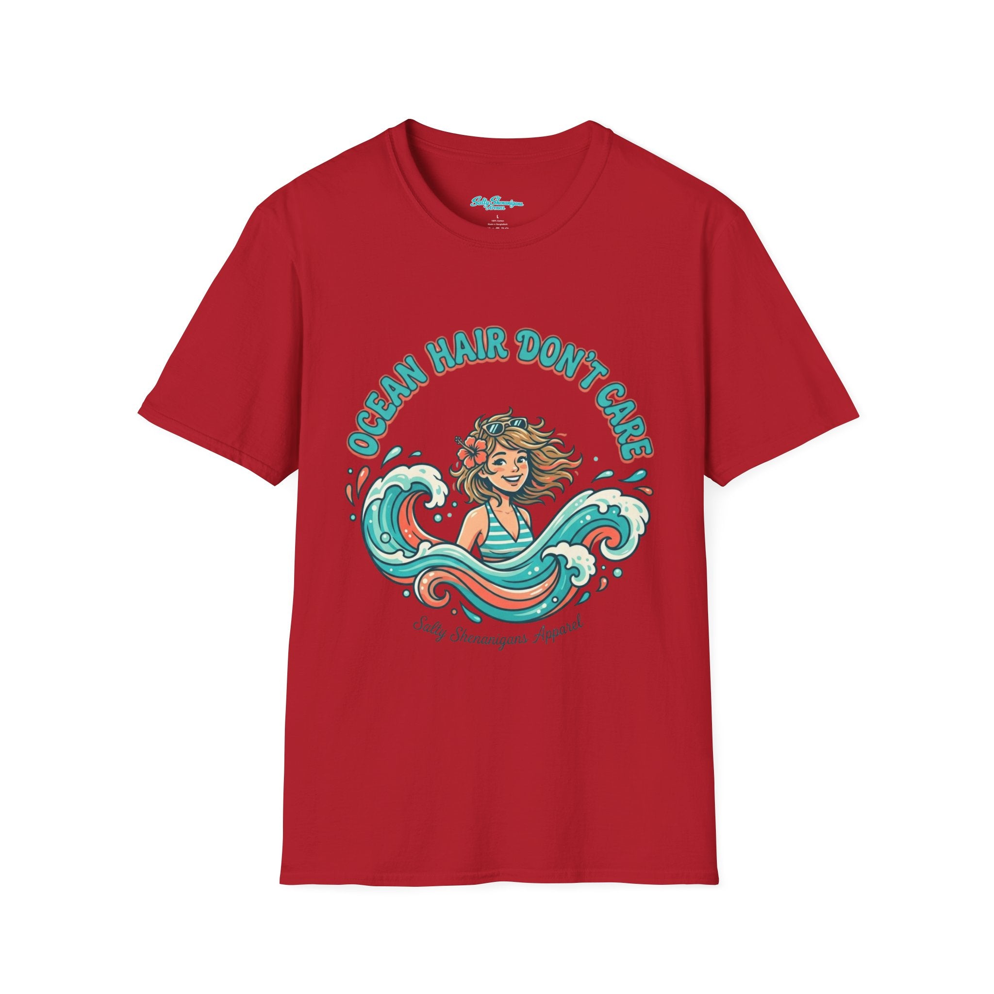 Ocean Hair Don't Care Salty Shenanigans Apparel  T-Shirt Printify