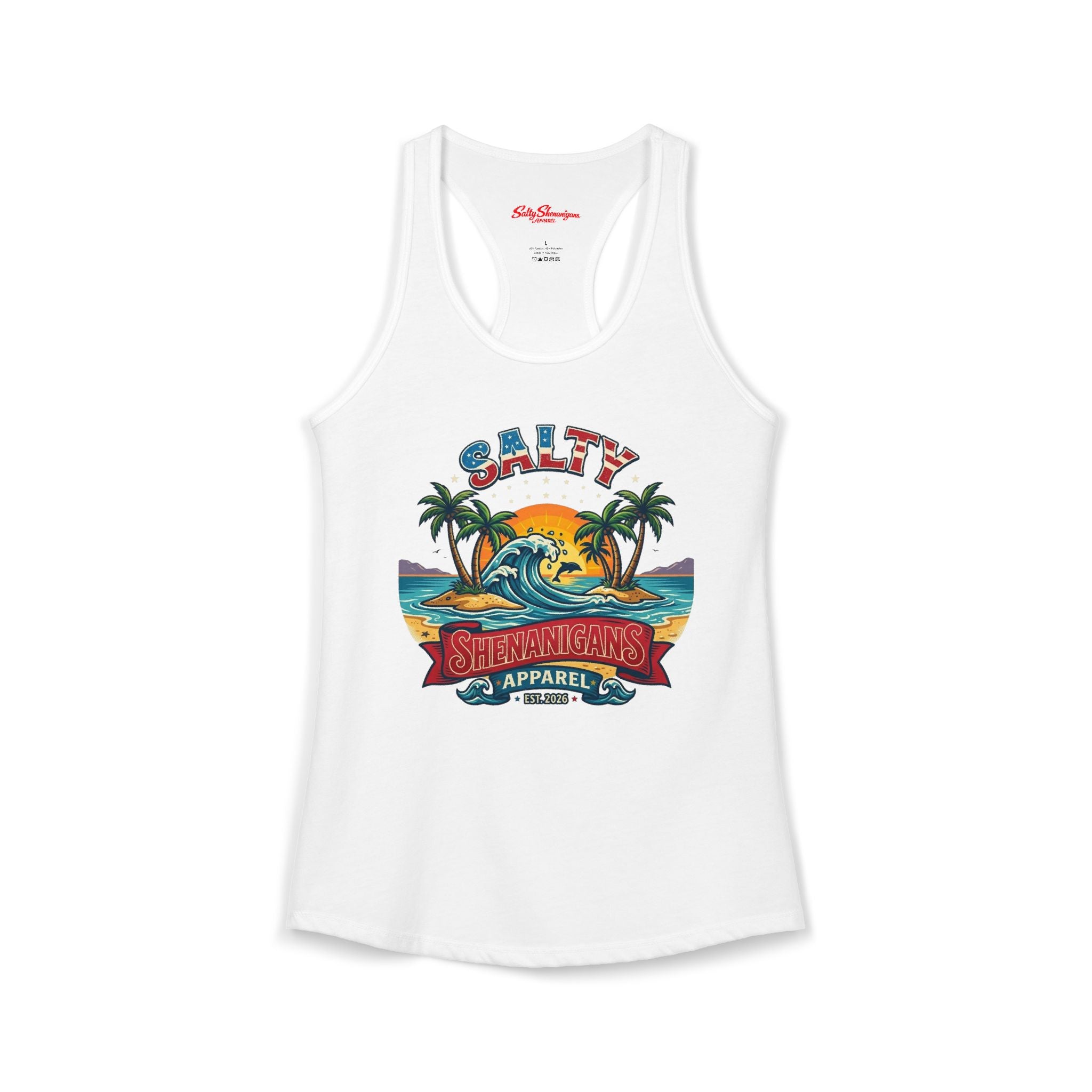 Salty Shenanigans Apparel Ideal Racerback Tank Printify