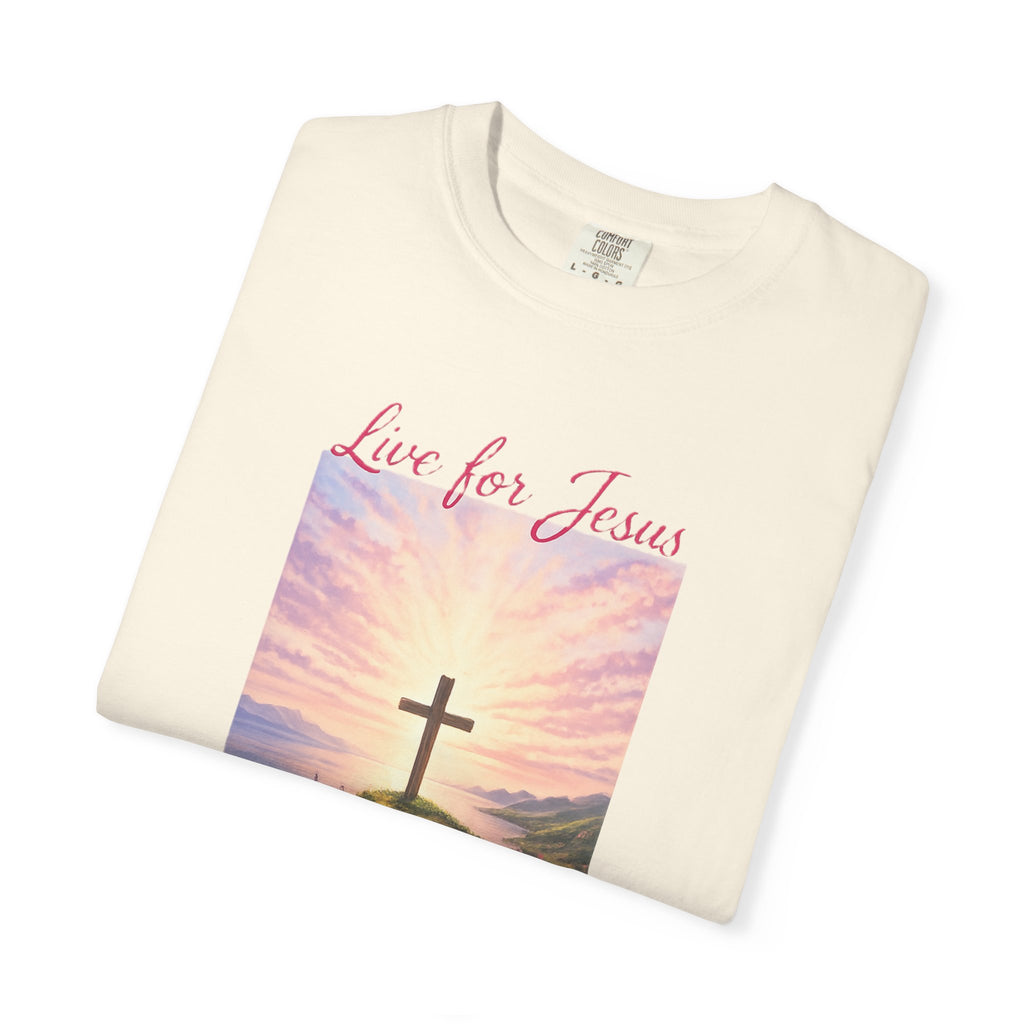 Clothed In Christ -Faith Cross T-Shirt — "Live for Jesus / Clothed in Christ" Christian Graphic Tee Printify