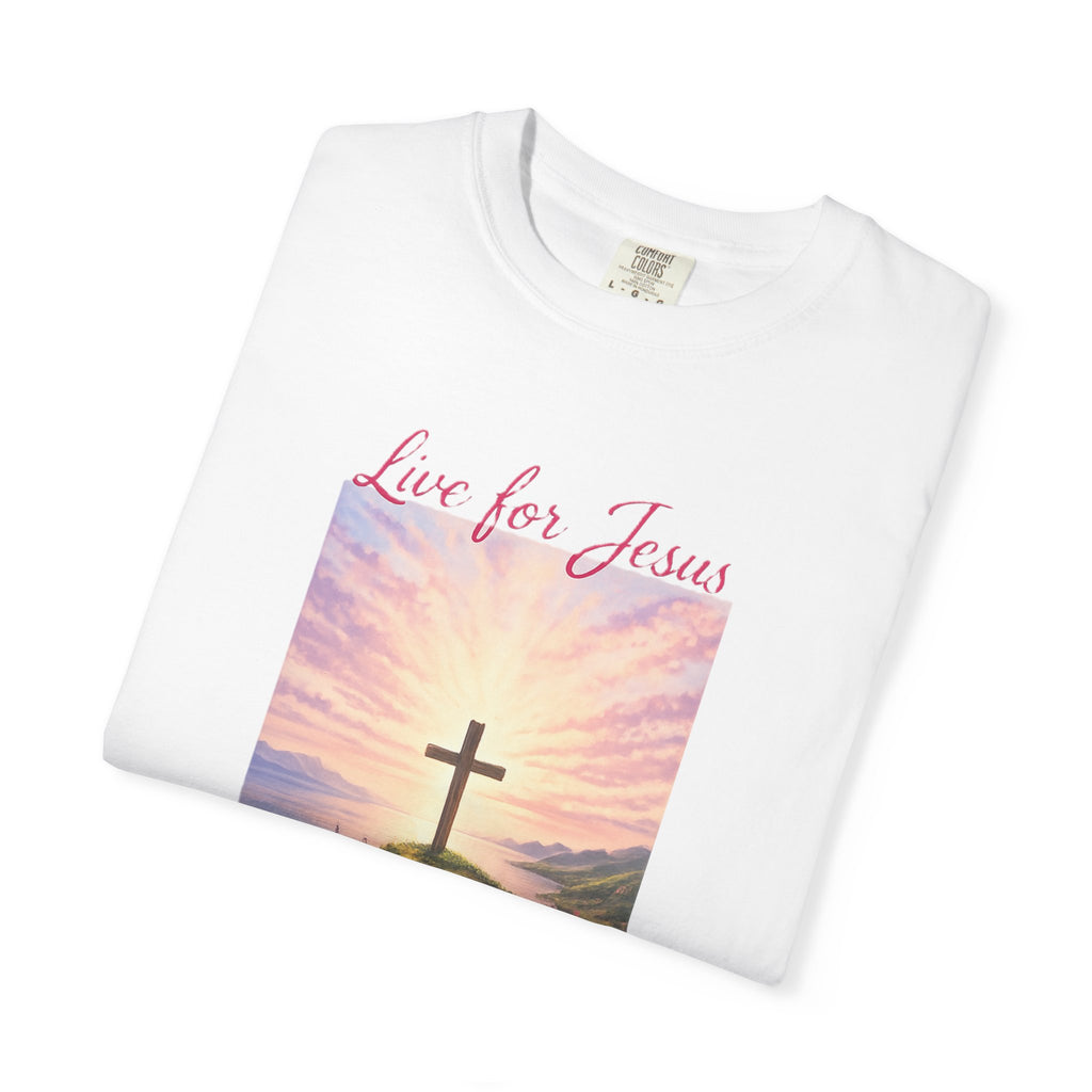 Clothed In Christ -Faith Cross T-Shirt — "Live for Jesus / Clothed in Christ" Christian Graphic Tee Printify