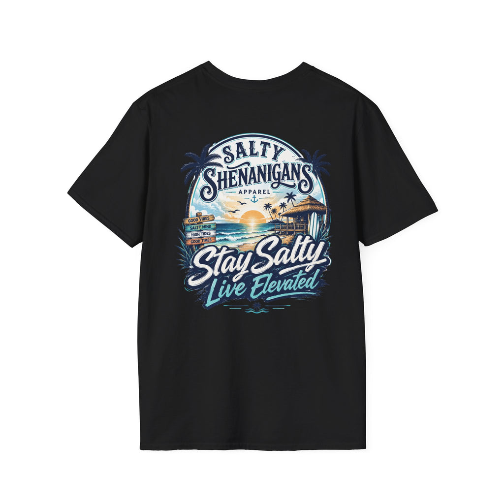 Stay Salty, Live Elevated Coastal Beach Bar Tee Printify