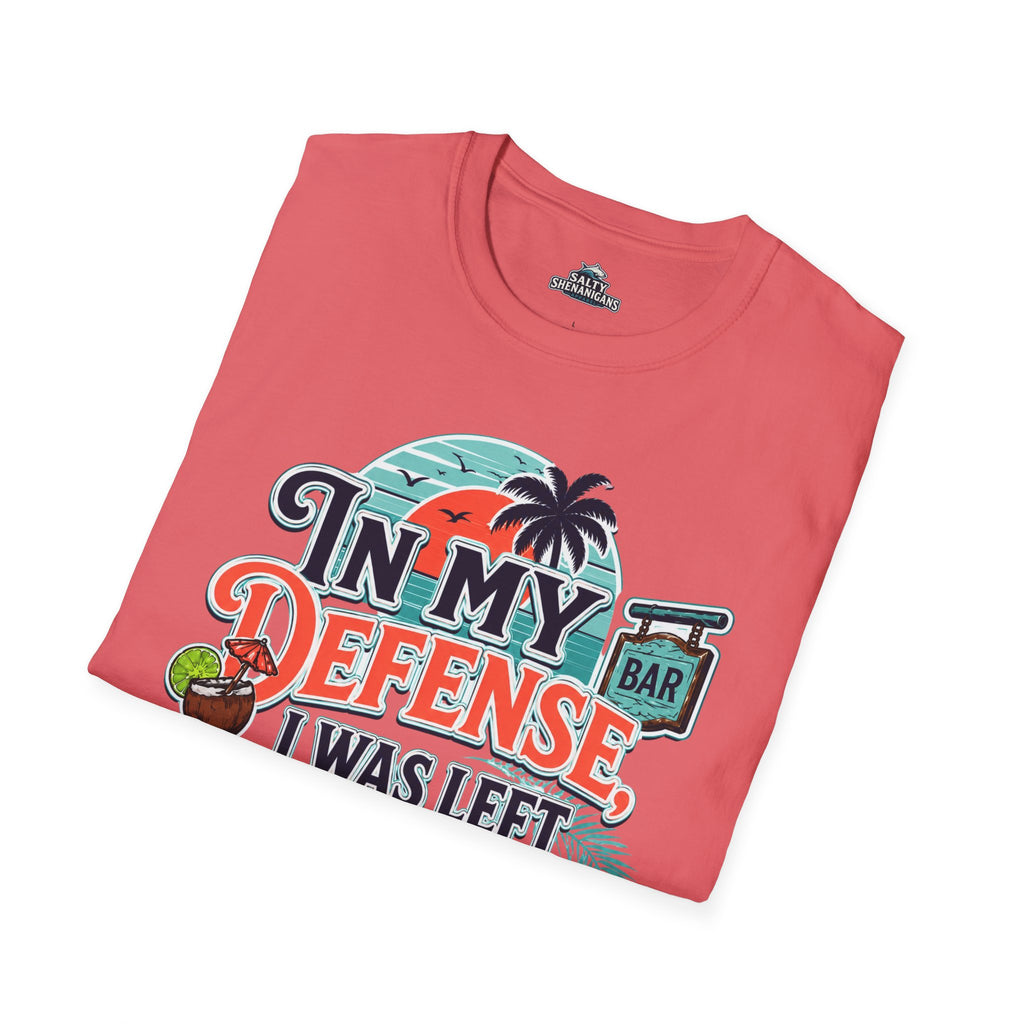 In My Defense I Was Left Unsupervised Front Print Tee Printify