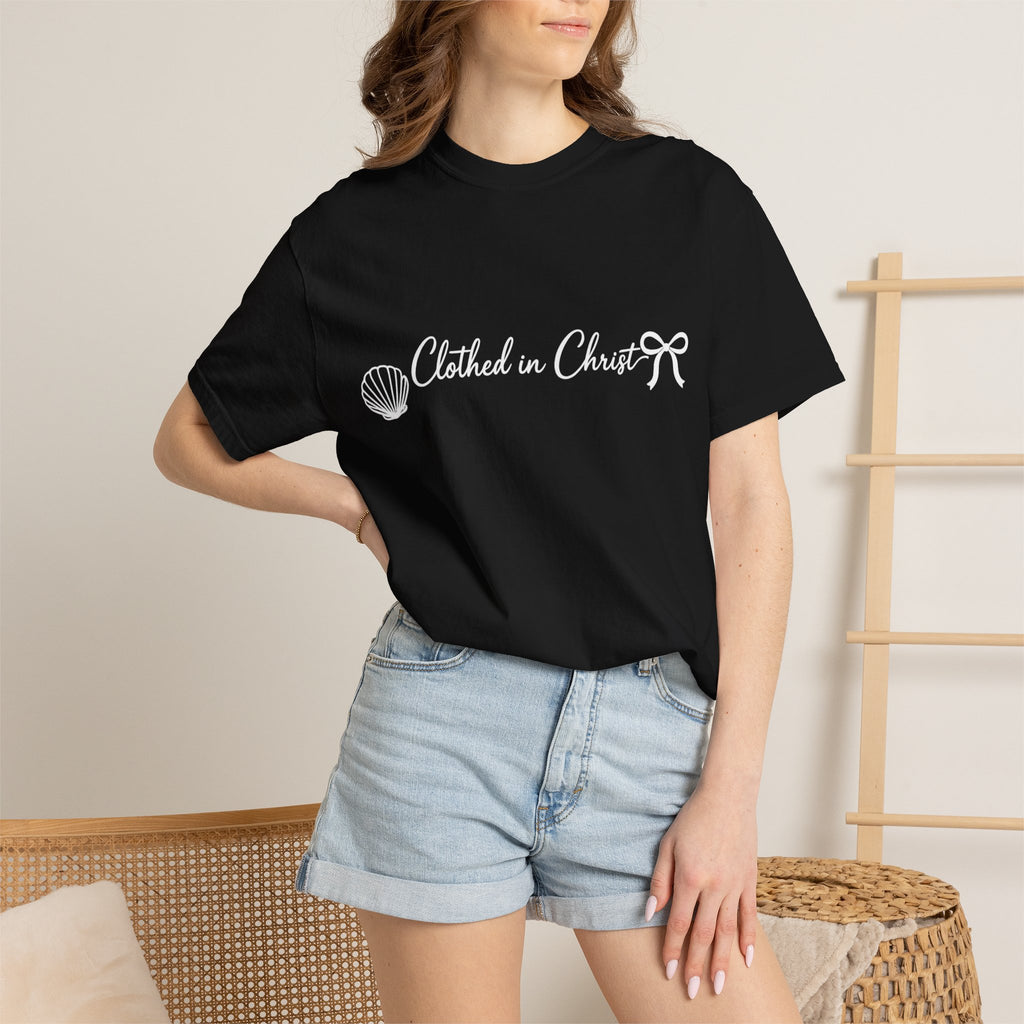 Clothed in Christ T-Shirt- White Graphic Printify