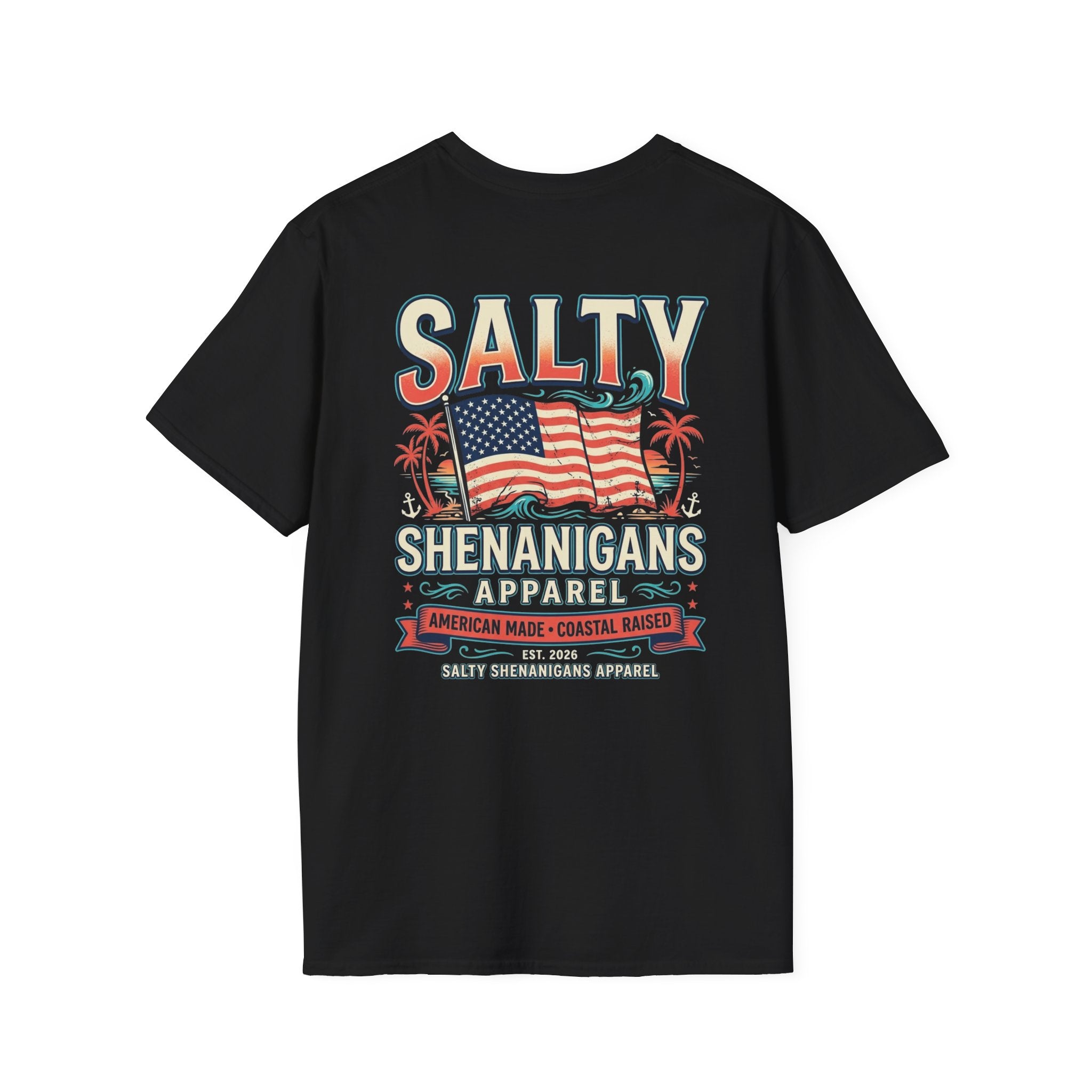 American Made Coastal Raised Patriotic T-Shirt Printify