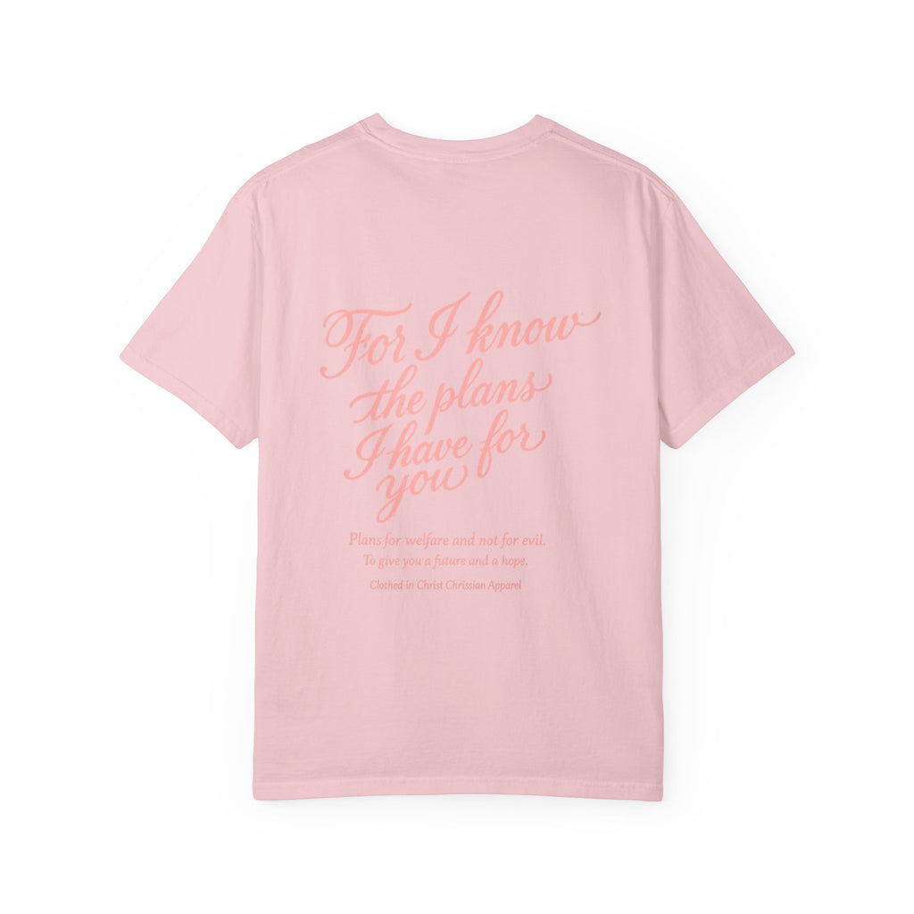 Scripted Scripture T‑Shirt — “For I know the plans I have for you” Inspirational Tee Printify
