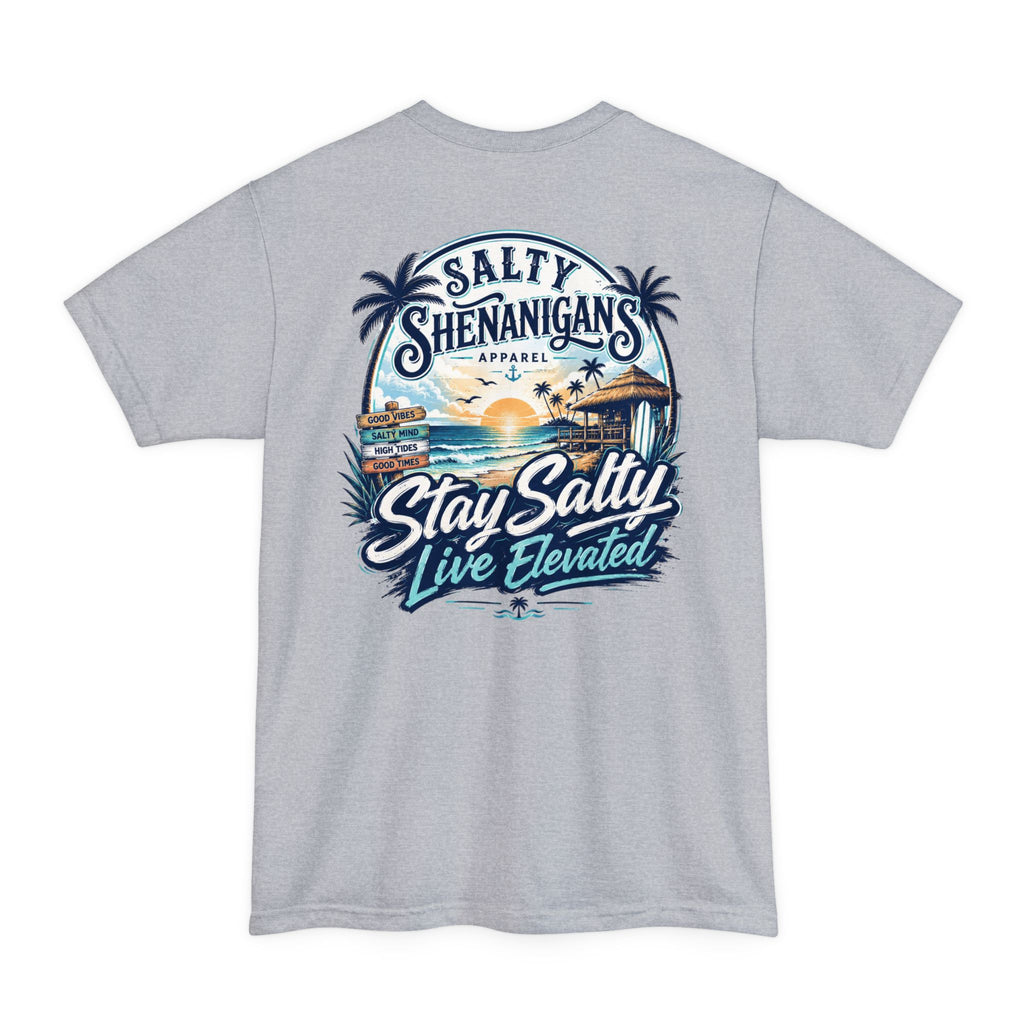 Stay Salty, Live Elevated Coastal Beach Bar Tall Tee Printify
