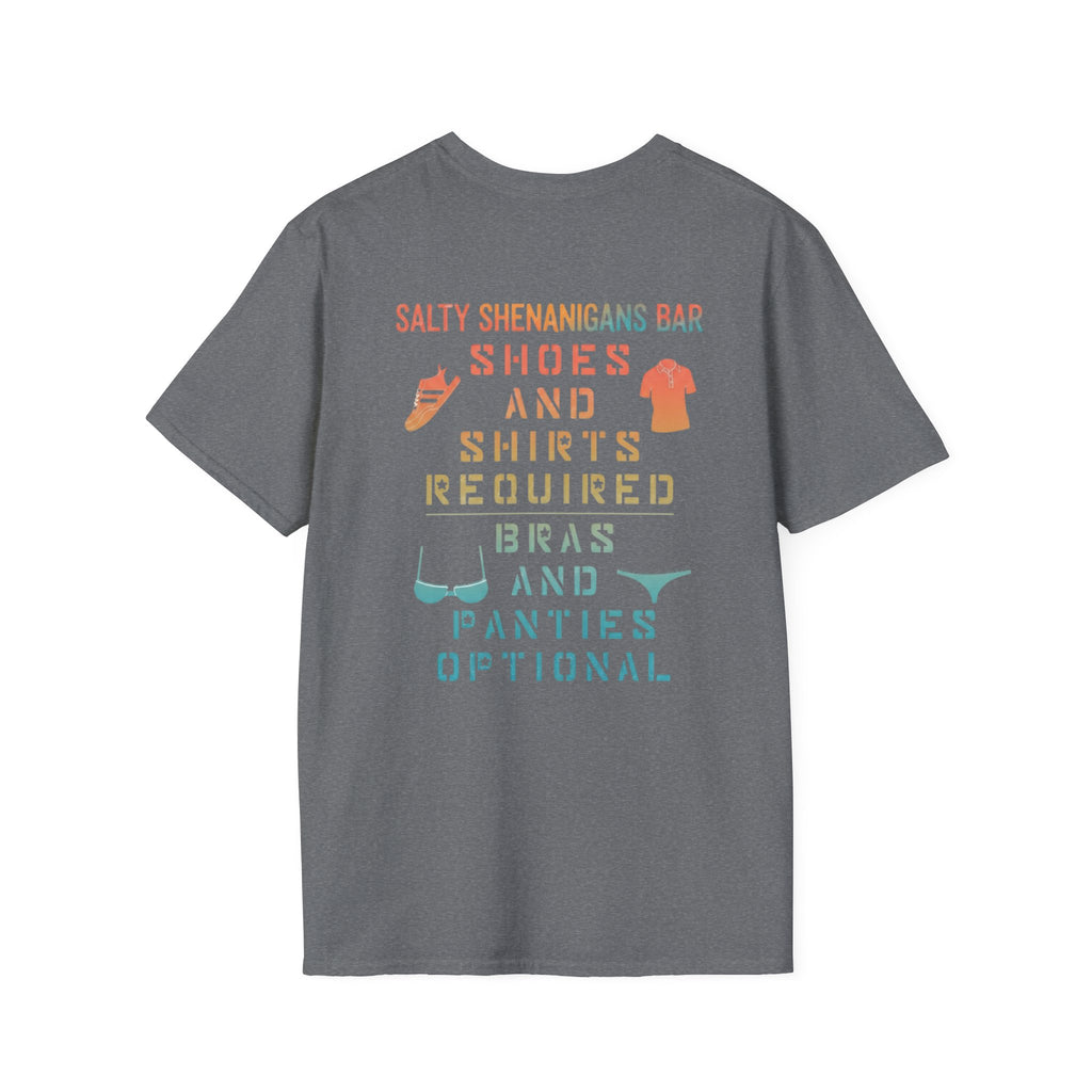 Shoes And Shirts Required - Salty Shenanigans Apparel T-Shirt Printify