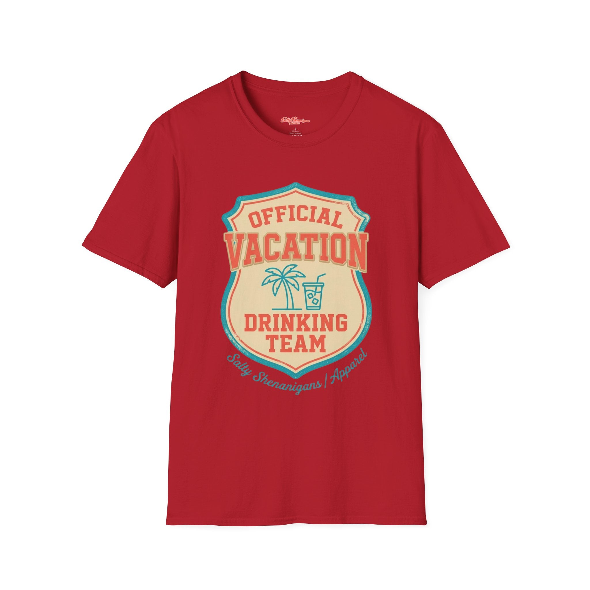 Salty Shenanigans Apparel Official Vacation Drinking Team T-Shirt Printify