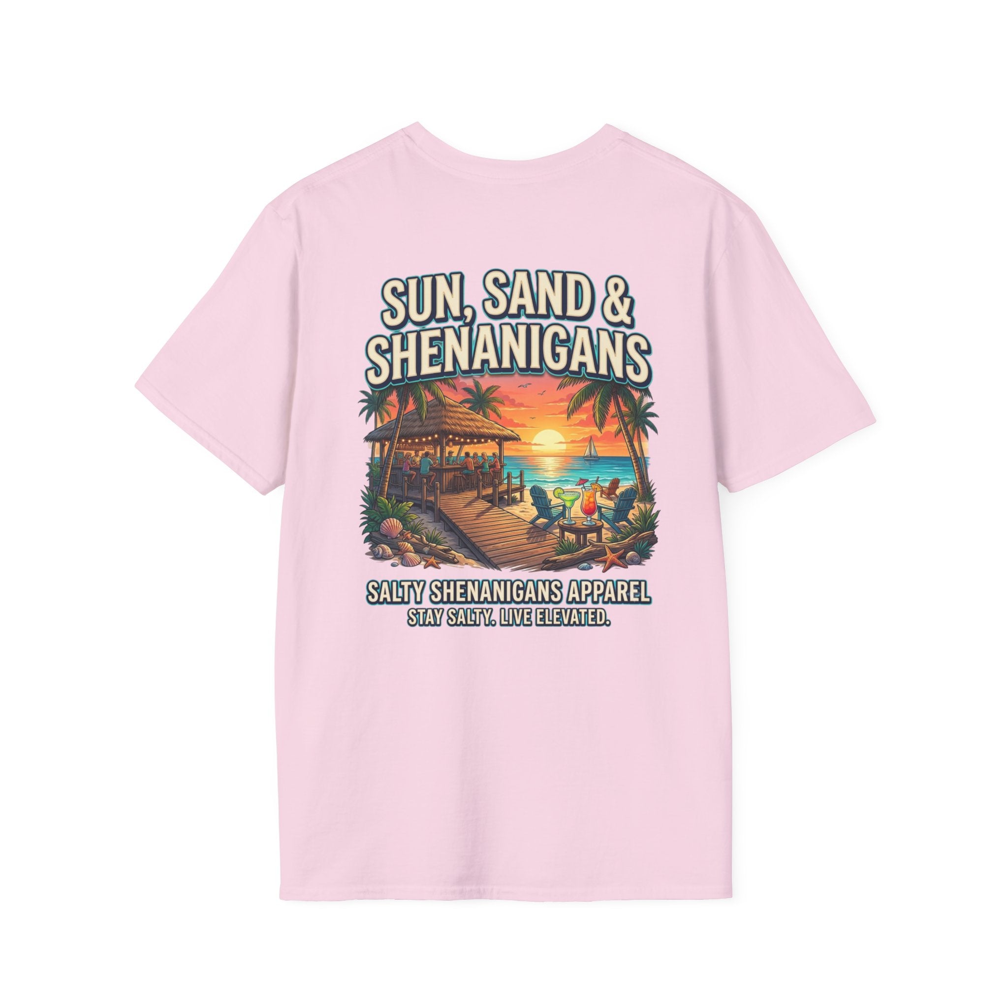 Sun, Sand & Shenanigans Beach T-Shirt | Tropical Vacation Graphic Tee Printify