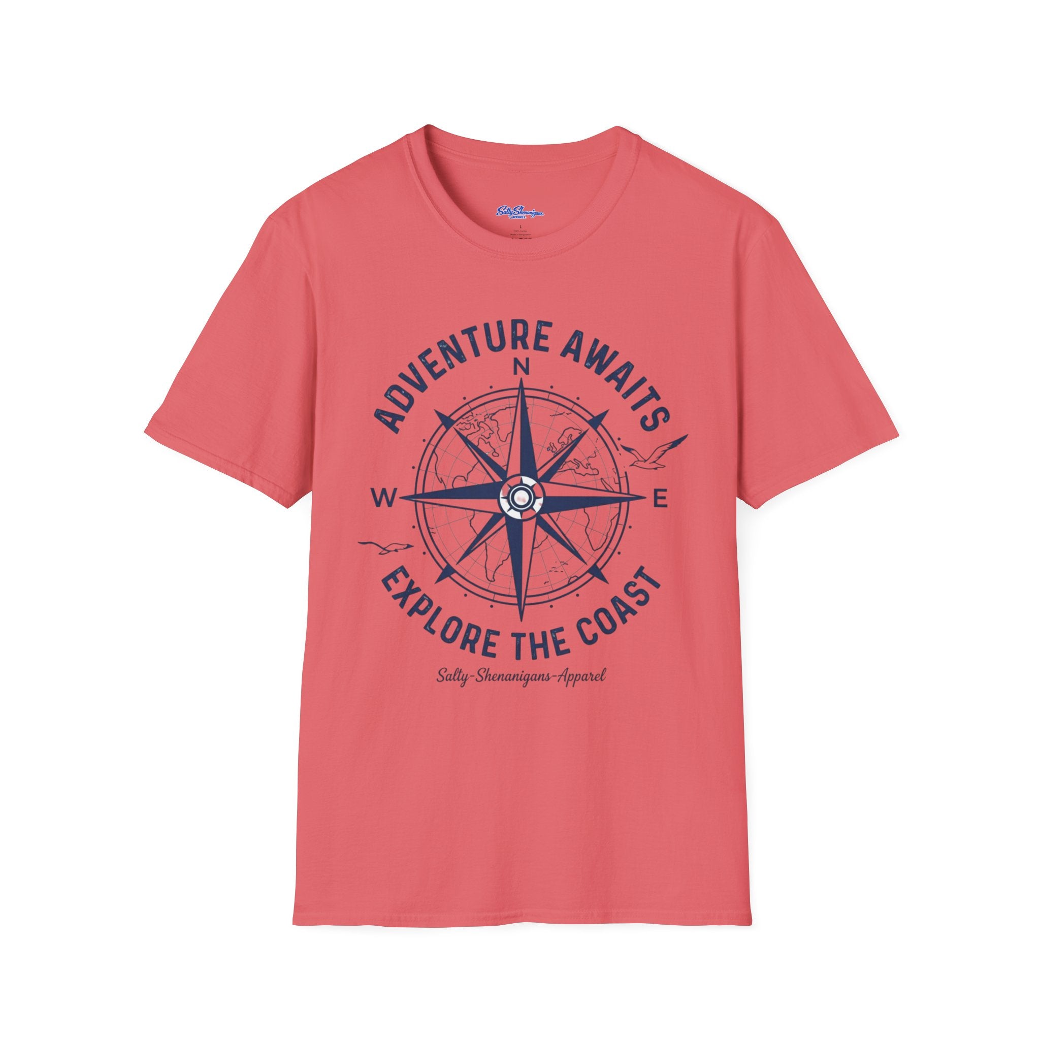 Salty Shenanigans Apparel Adventure Awaits T-Shirt Printify