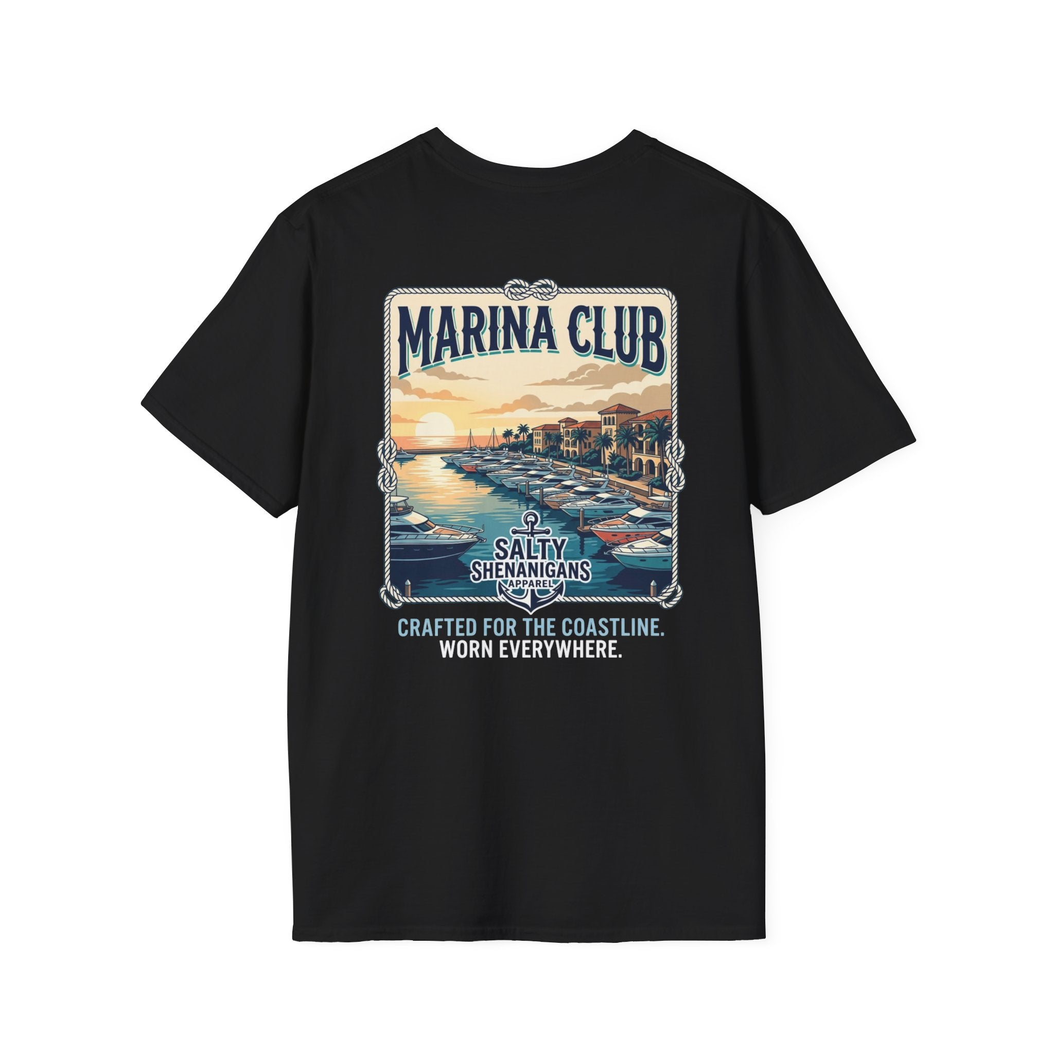 Marina Club Coastal Lifestyle Tee | Salty Shenanigans Apparel Printify