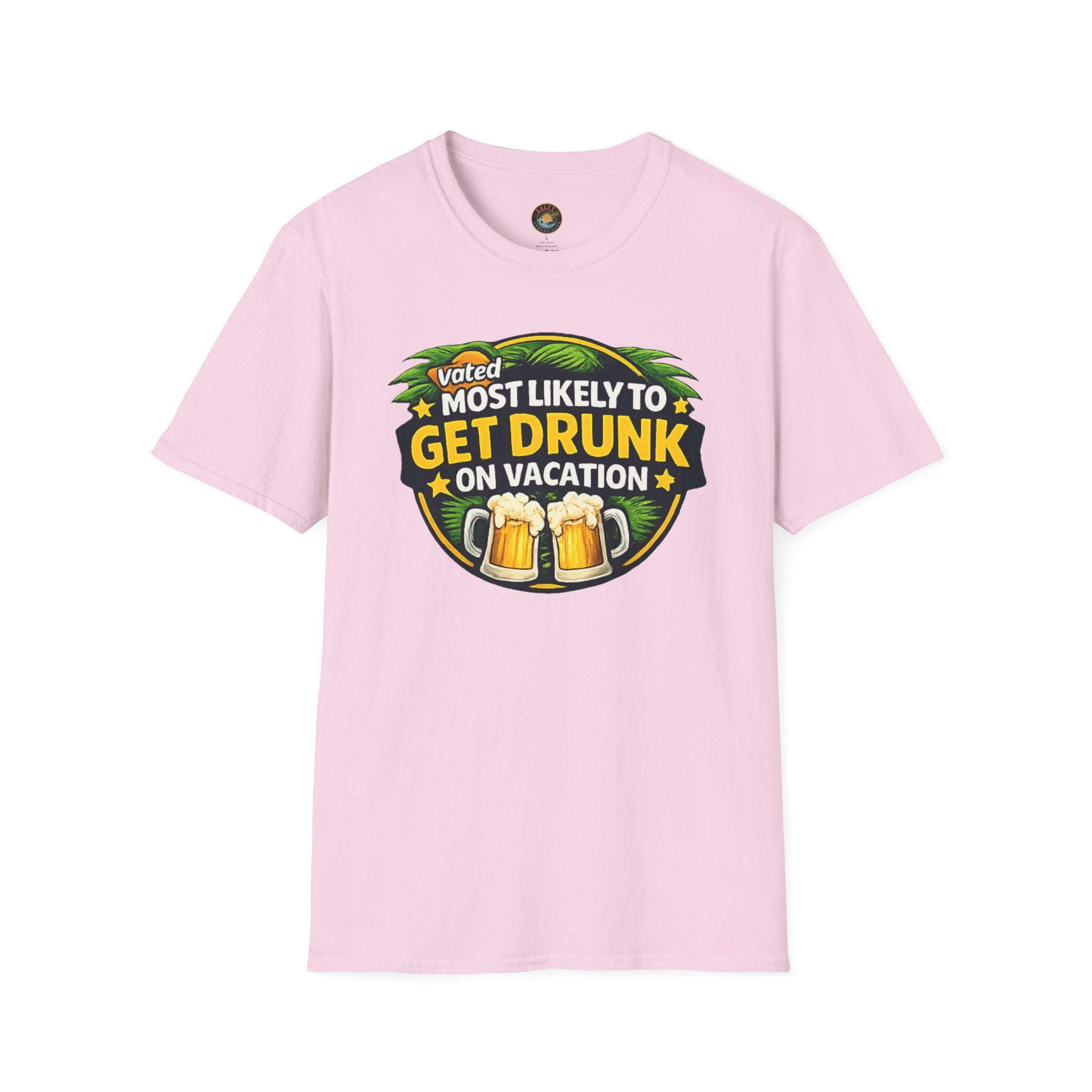 Voted Most Likely to Get Drunk on Vacation T-Shirt | Salty Shenanigans Funny Tee