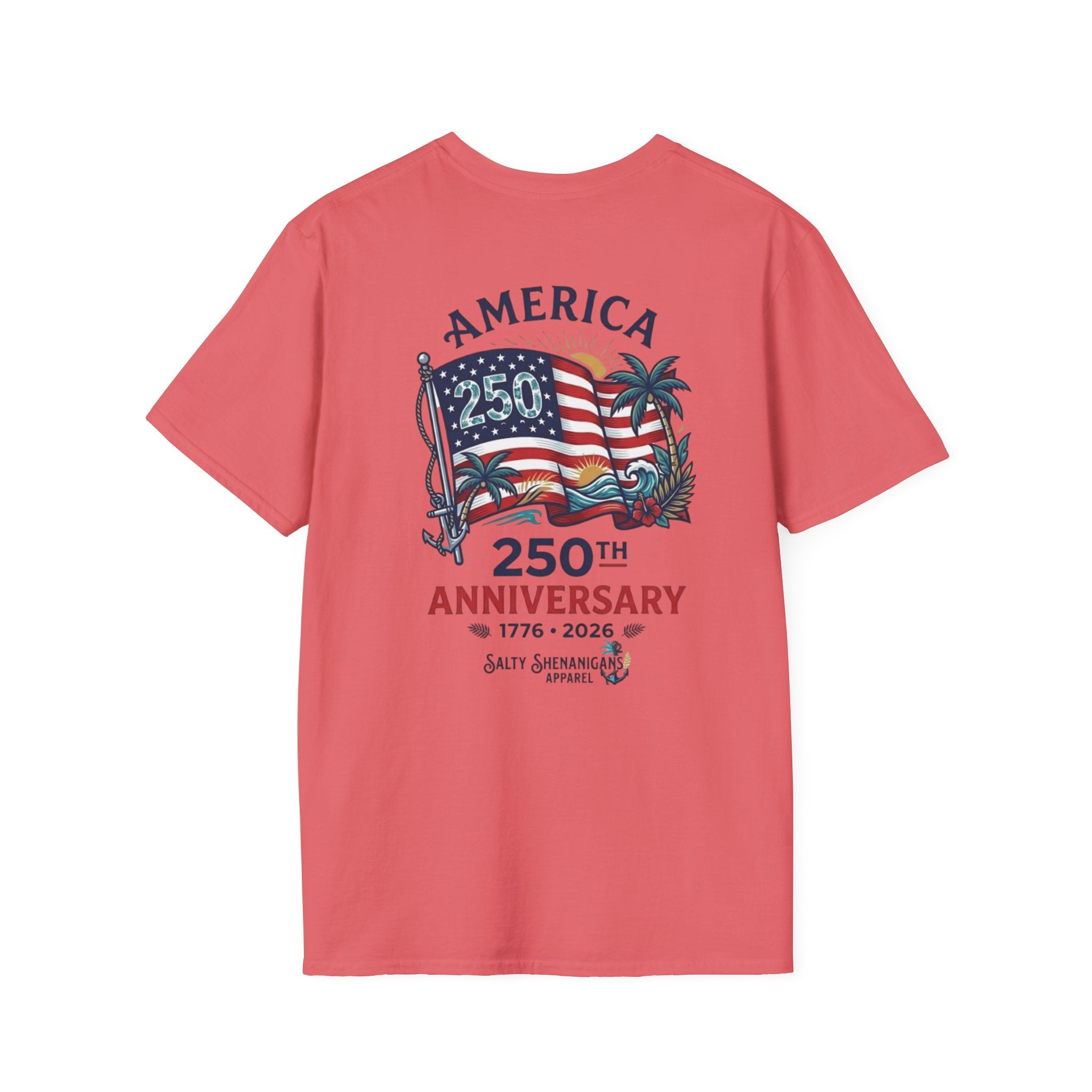 Salty Shenanigans Apparel America 250 Palm Color T-Shirt Printify