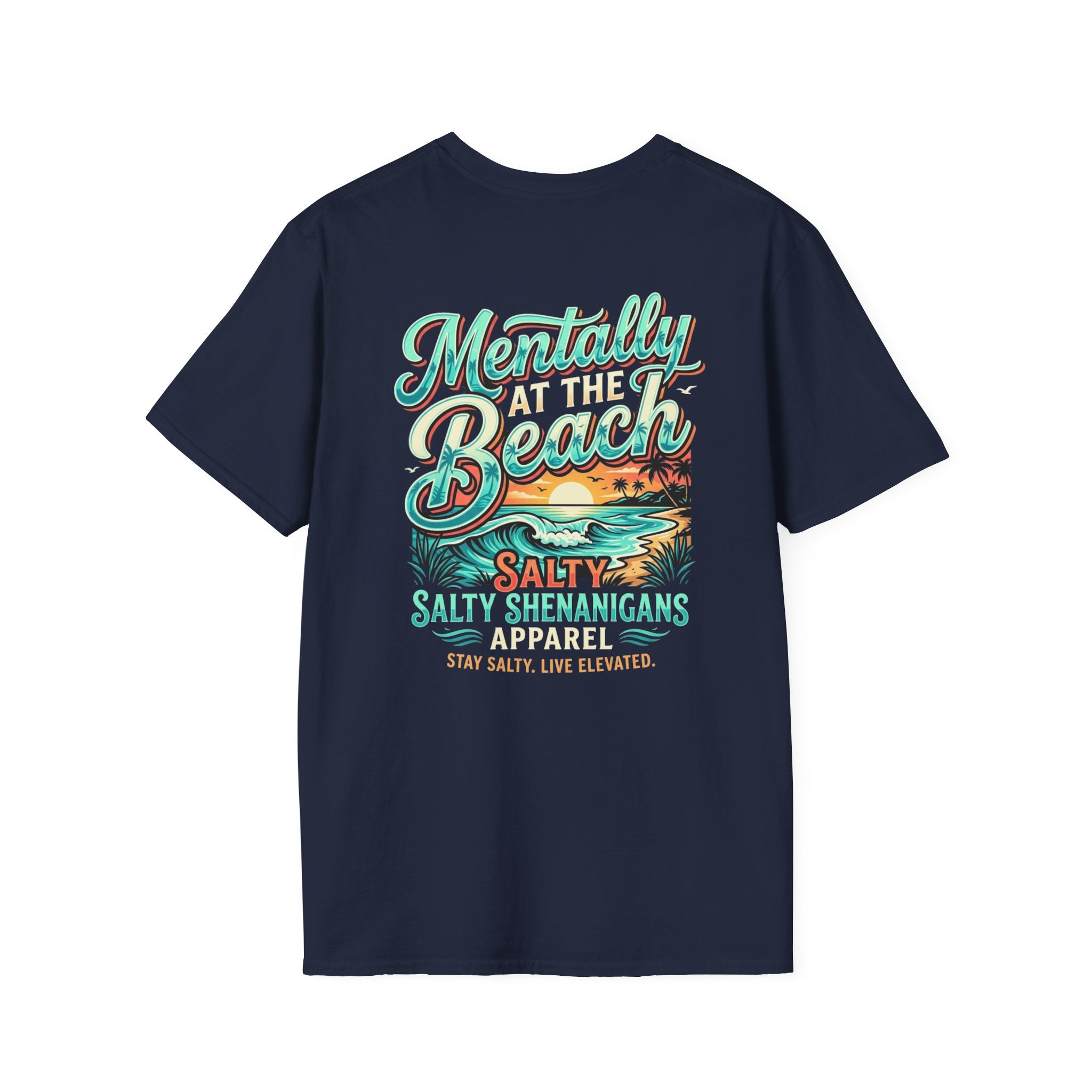 Mentally At The Beach Beach Bar T-Shirt | Premium Coastal Apparel Printify