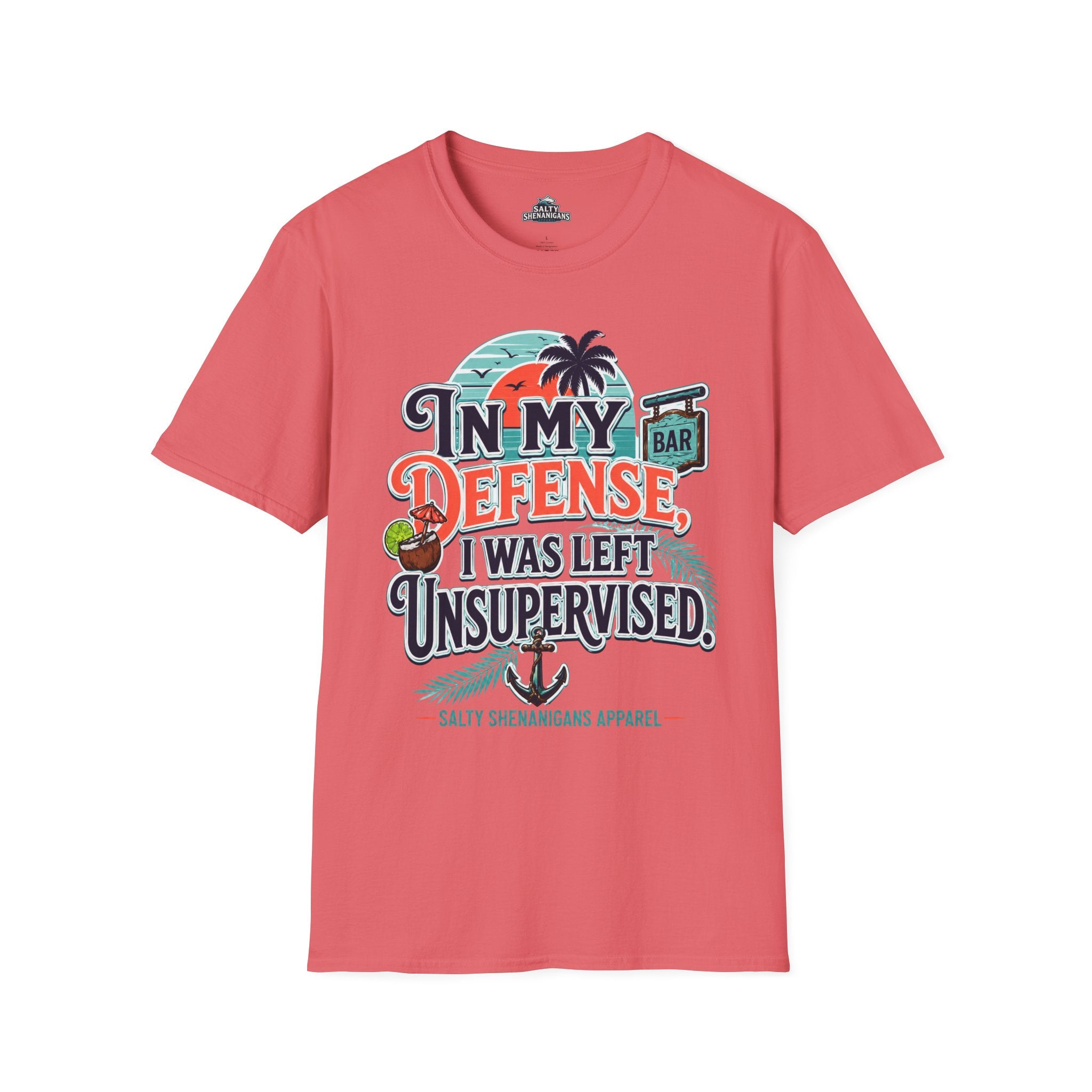 In My Defense I Was Left Unsupervised Front Print Tee Printify