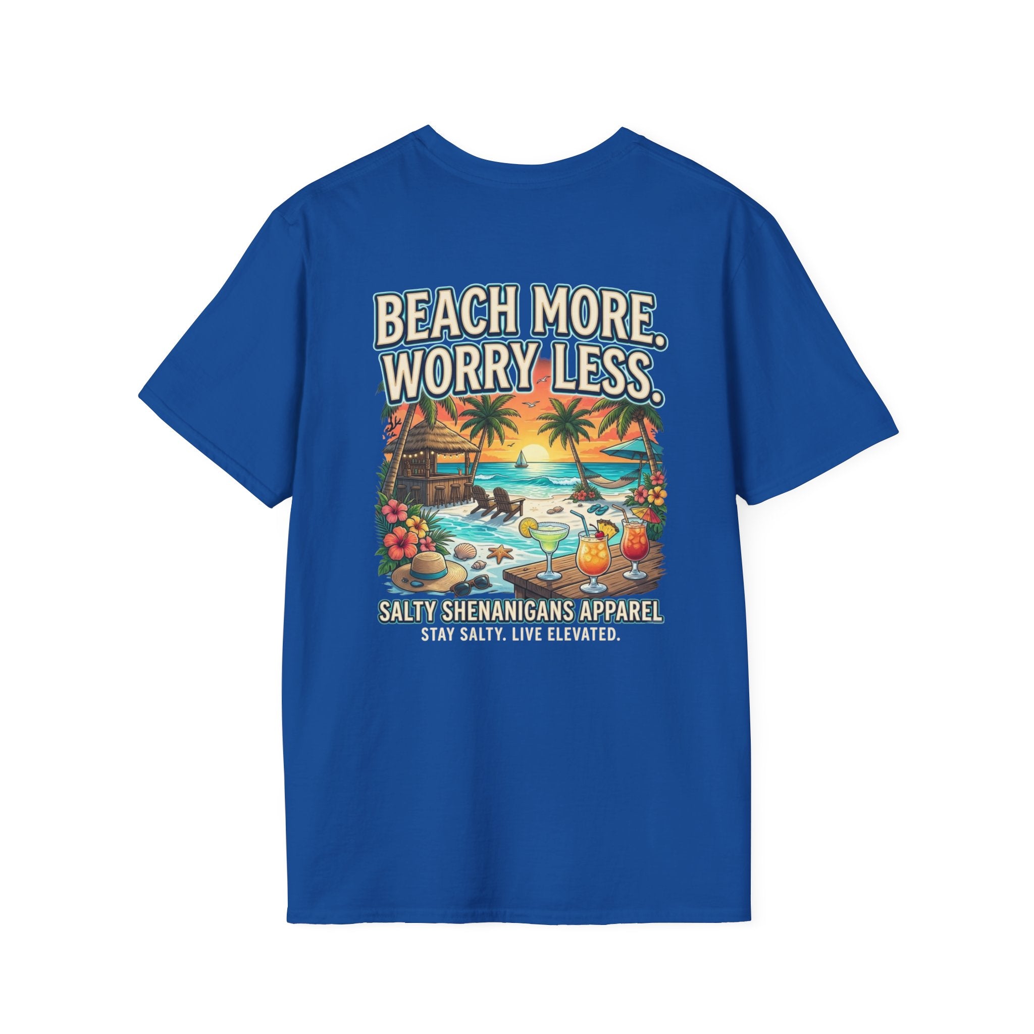 Beach More. Worry Less. Coastal Beach Tee Printify