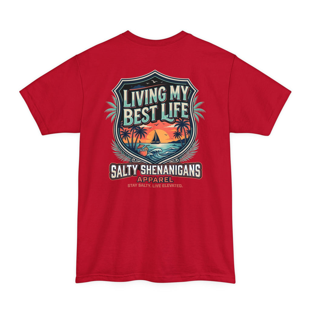 Living My Best Life Shirt | Beach Vacation Tall Tee Printify
