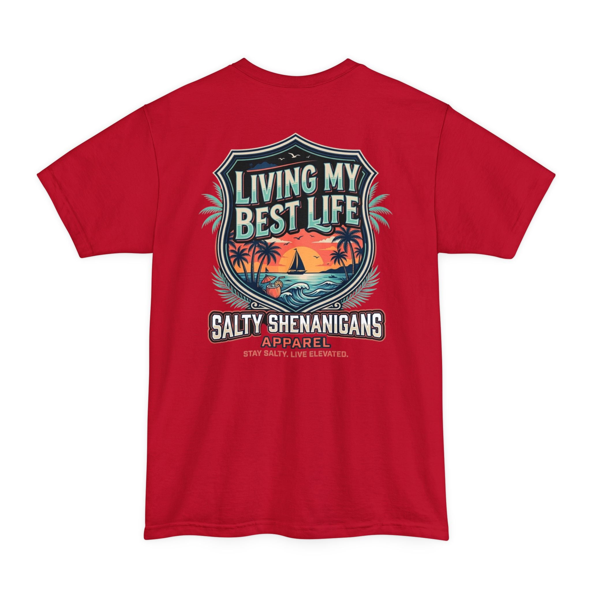 Living My Best Life Shirt | Beach Vacation Tall Tee Printify