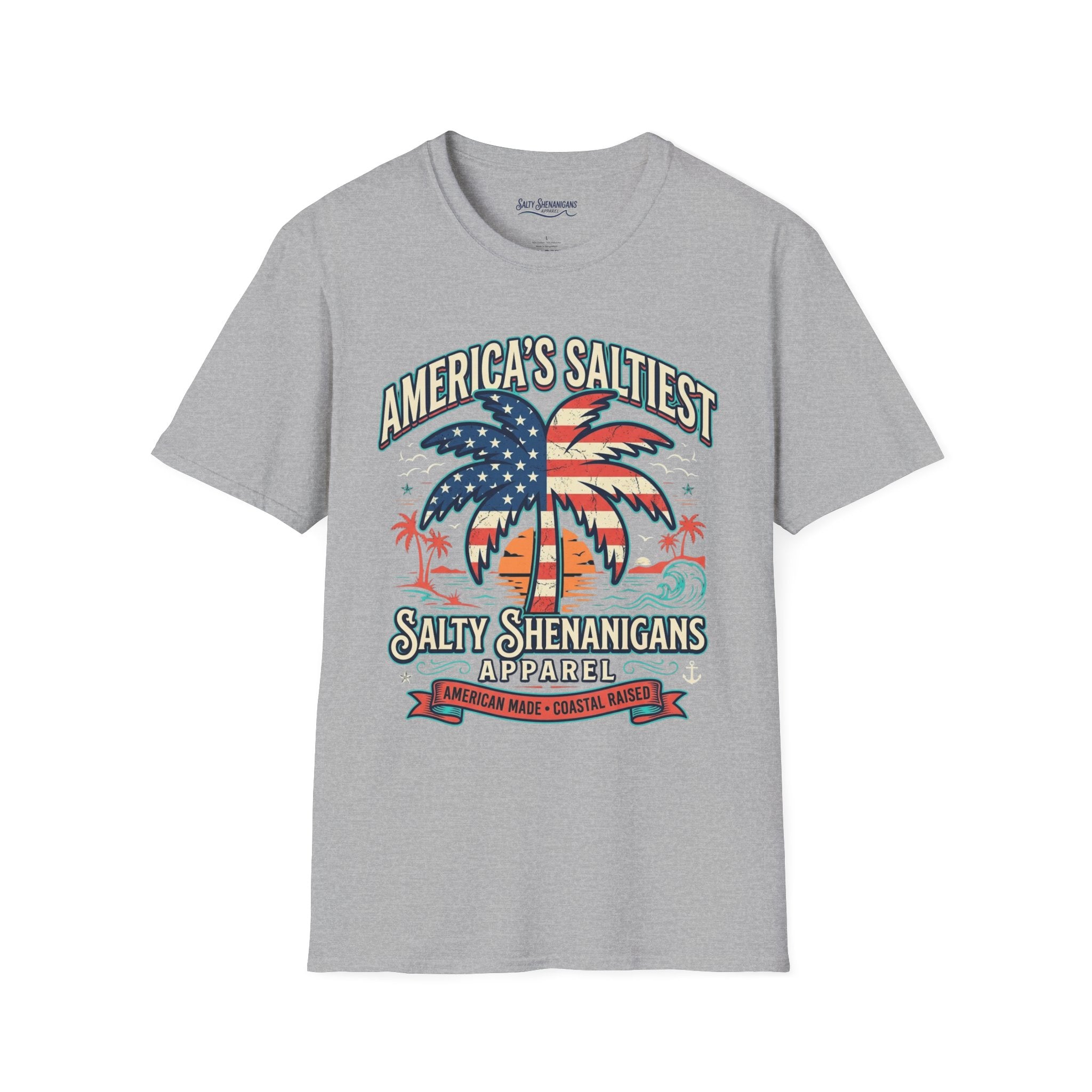 America's Saltiest Patriotic Palm Tree T-Shirt Printify