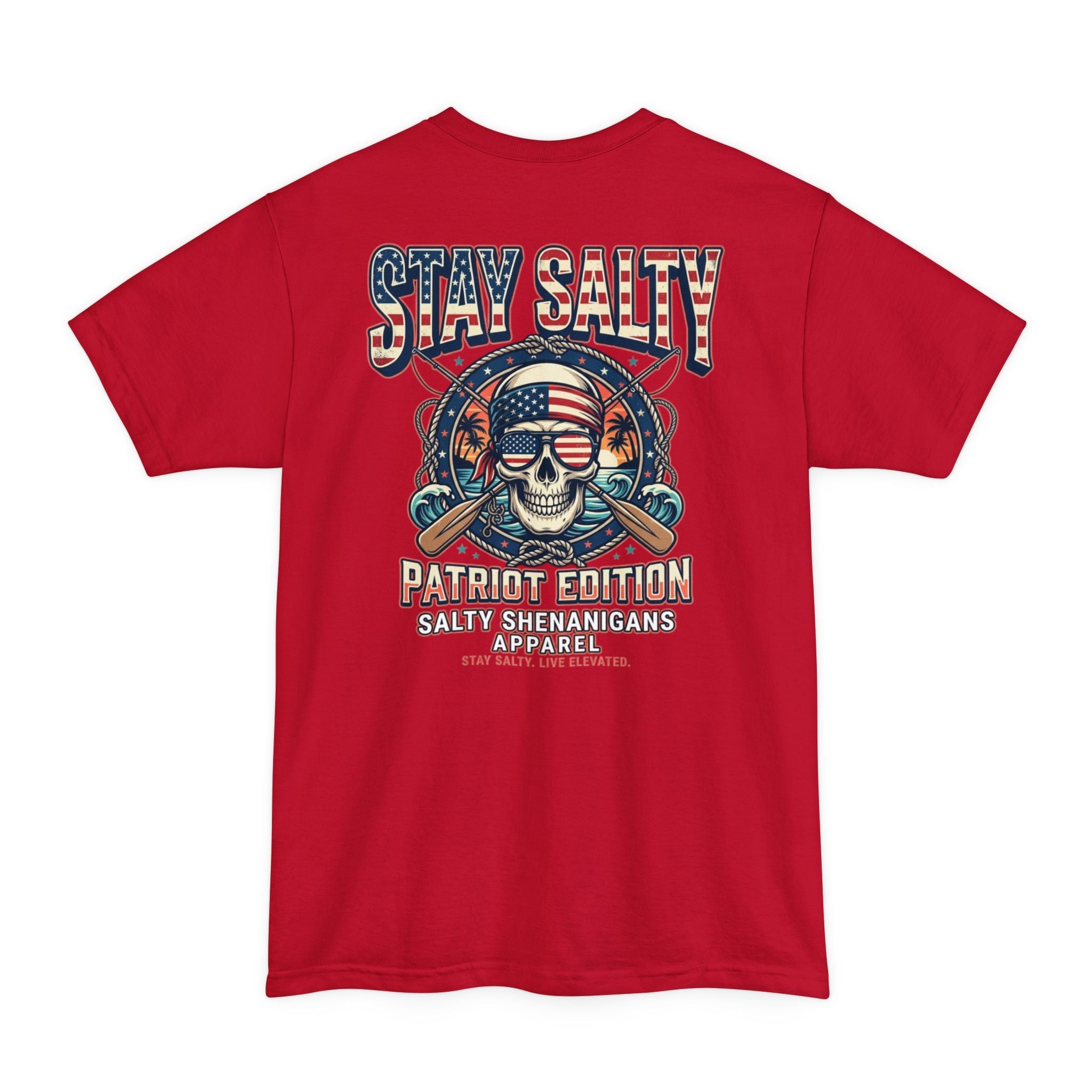 Stay Salty Patriot Edition Tall Shirt | Patriotic Beach Tee | Big & Tall Printify