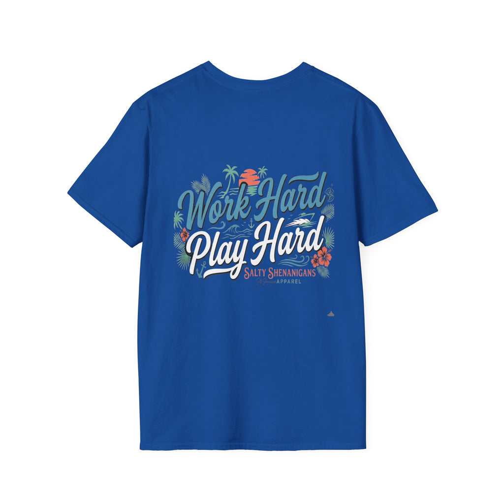 Work Hard Play Hard Coastal Lifestyle T-Shirt Printify