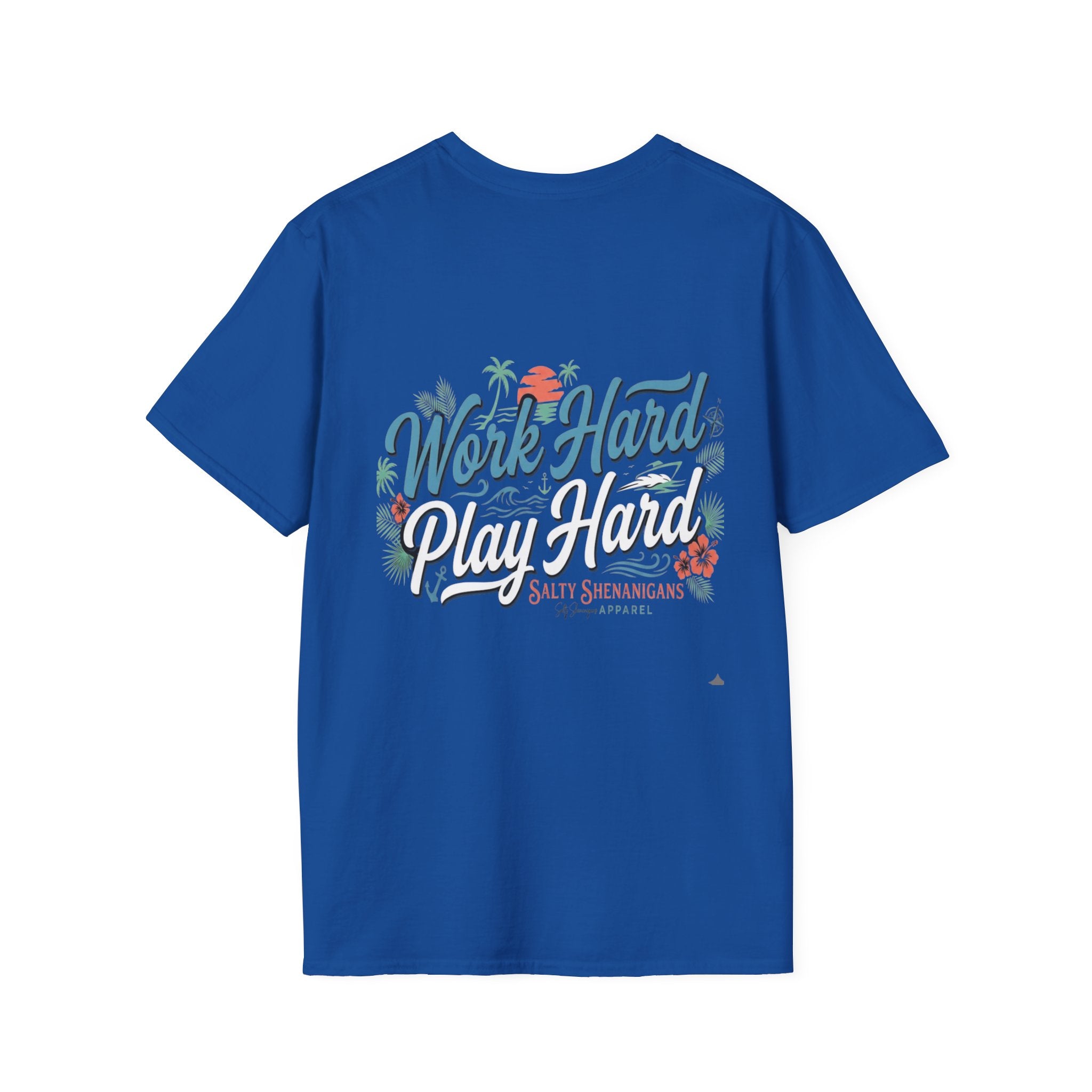 Work Hard Play Hard Coastal Lifestyle T-Shirt Printify