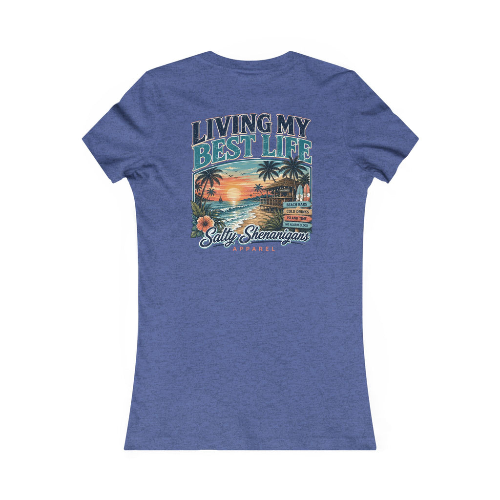 Living My Best Life Sunset Tee | Bella+Canvas Women's Beach Vacation T-Shirt Printify