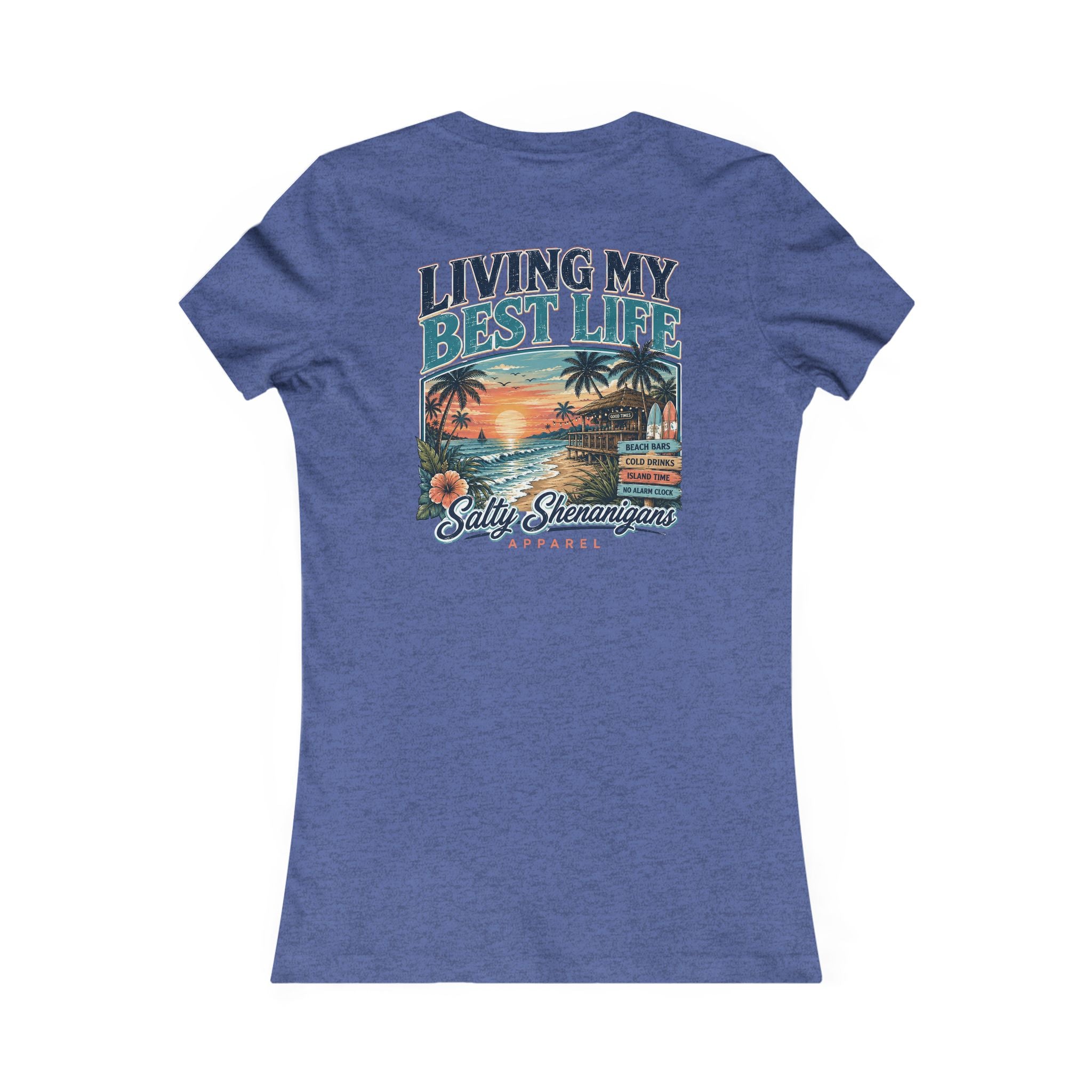 Living My Best Life Sunset Tee | Bella+Canvas Women's Beach Vacation T-Shirt Printify