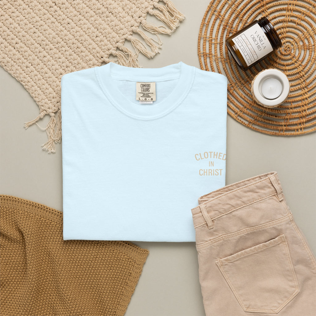Clothed In Christ T‑Shirt — Isaiah 43:2 Beach Tee Printify