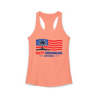 Women's Salty Shenanigans American Flag Racerback Tank Printify