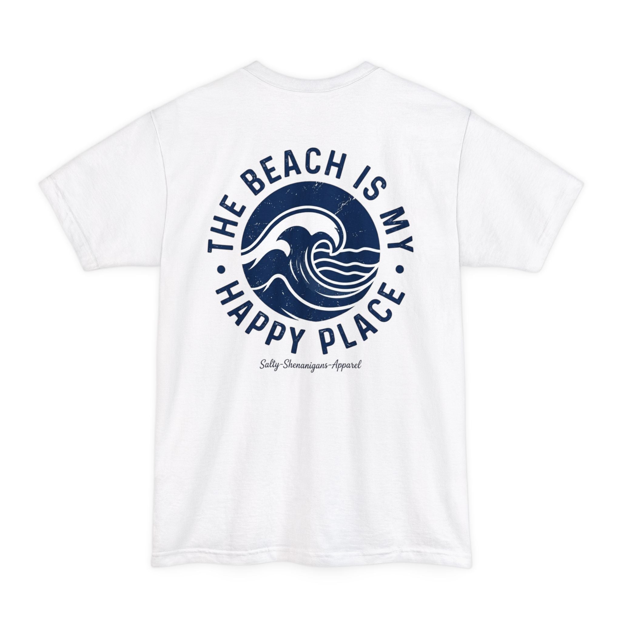 The Beach Is My Happy Place Tall Tee | Men's Big & Tall Coastal T-Shirt | Salty Shenanigans Apparel Printify
