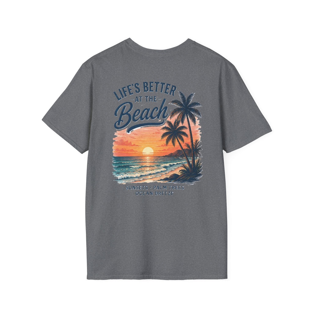 Salty Shenanigans Apparel Life's Better At The Beach T-Shirt Printify