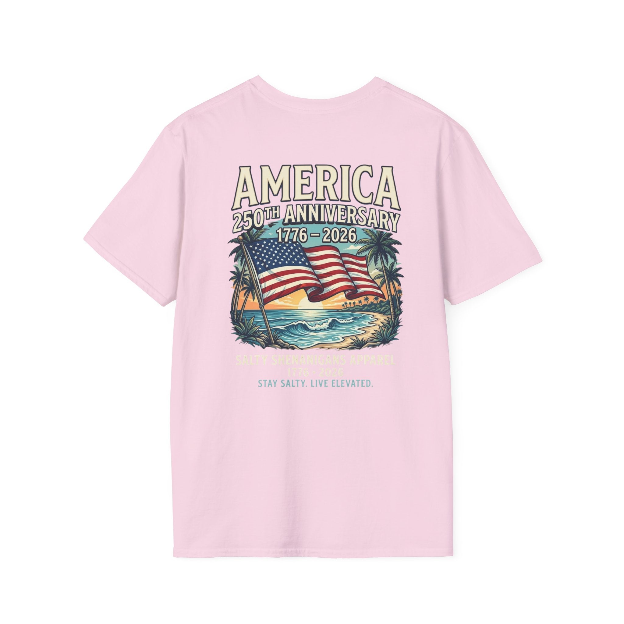 America 250th Anniversary Coastal Flag Tee | Salty Shenanigans Apparel Printify