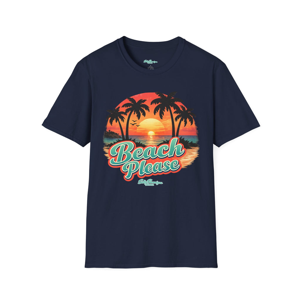 Salty Shenanigans Apparel Beach Please Sunset T-Shirt Printify