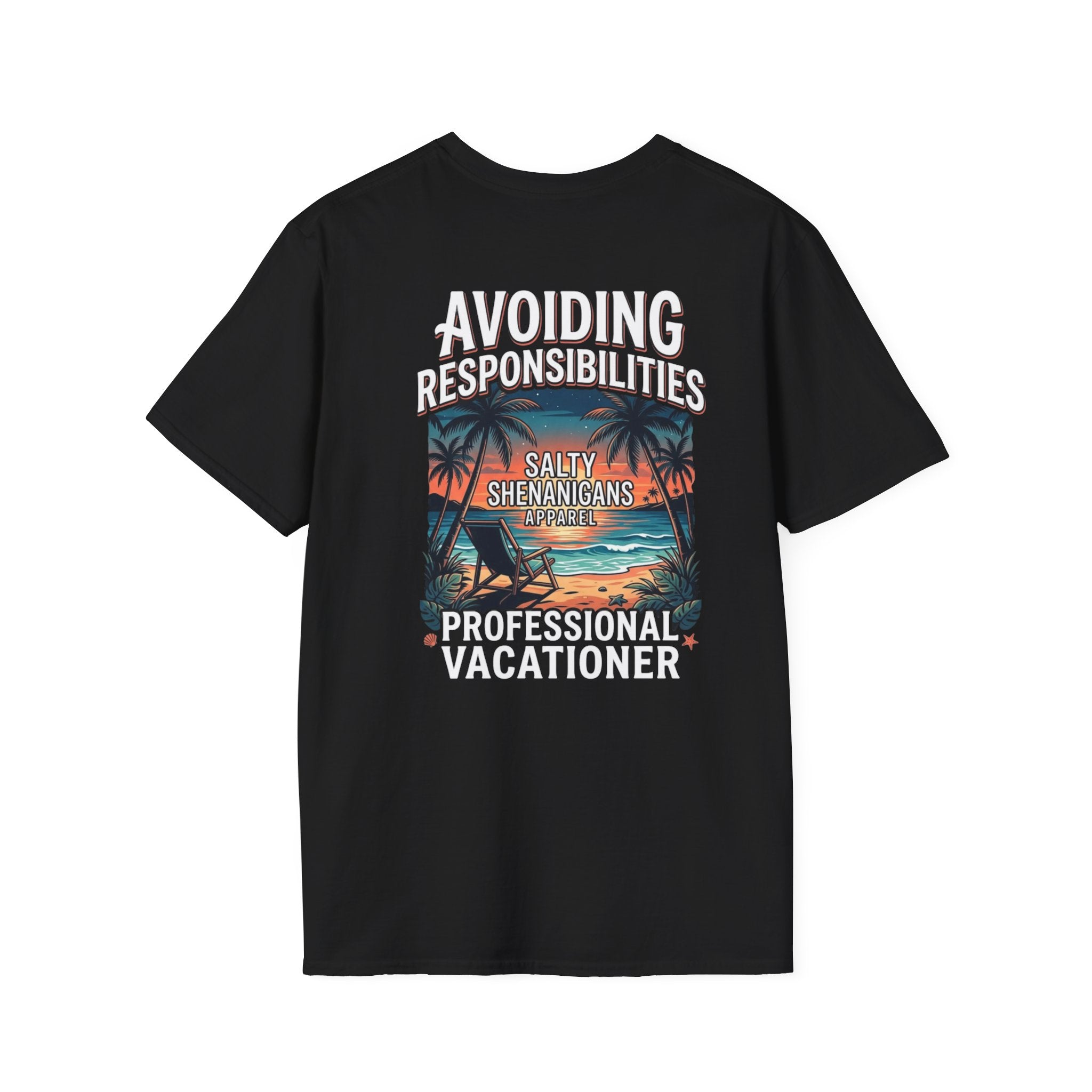 Avoiding Responsibilities Coastal Lifestyle Graphic Tee Printify