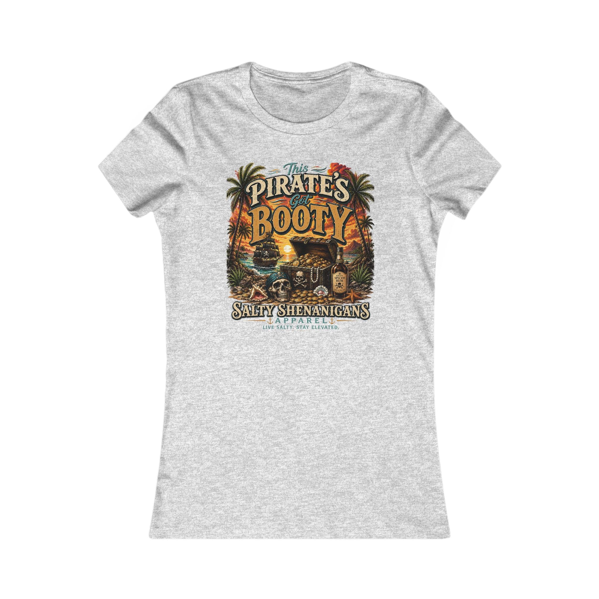 This Pirate's Got Booty Women's Beach Graphic Tee | Bella+Canvas 6004 Printify