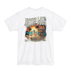 Never Late to Happy Hour – Funny Beach Bar Graphic Tee | Hanes Beefy-T Adult T-Shirt Printify