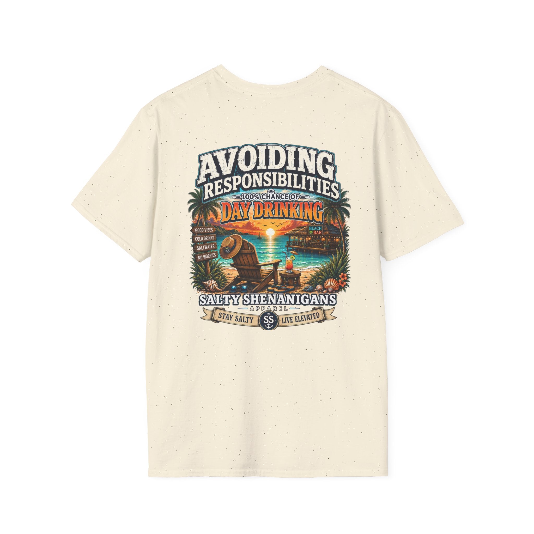 Avoiding Responsibilities Coastal Lifestyle Graphic Tee Printify